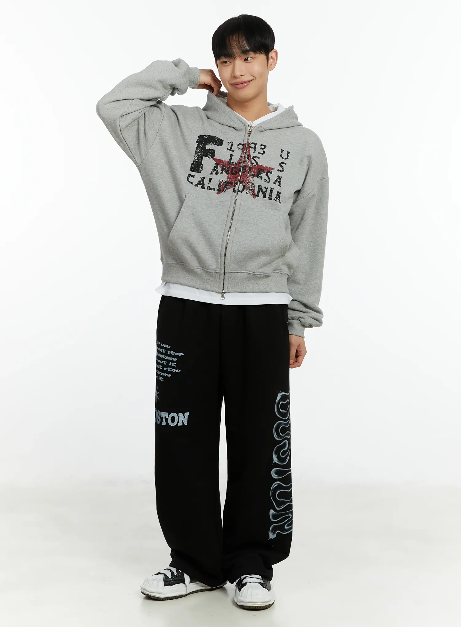 Men's Boston Graphic Relaxed Sweatpants IF511 - Image 8