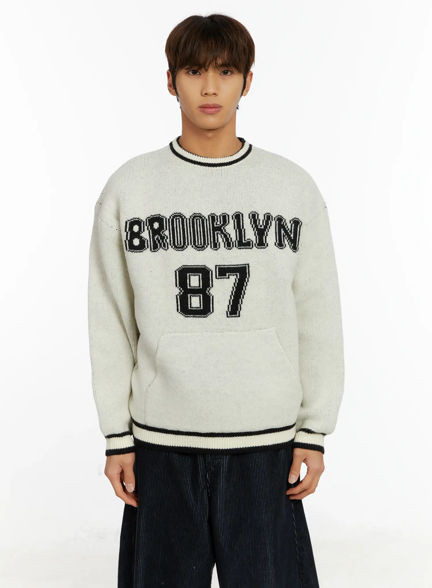 Men's Brooklyn Lettering Knit Sweater ID524 - Image 13