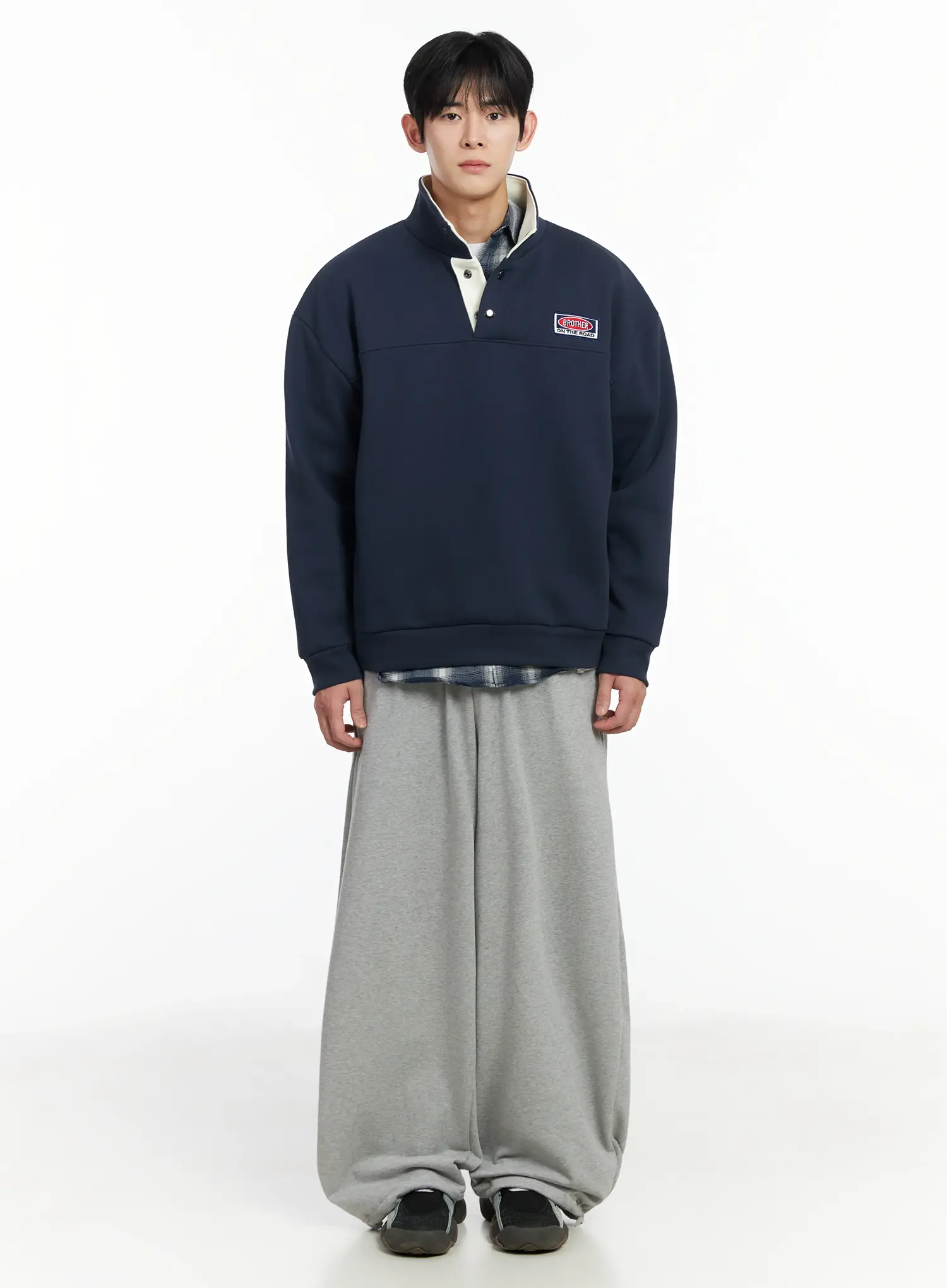 Men's Brother On the Road Patch Half Snap Sweatshirt IF517 - Image 3
