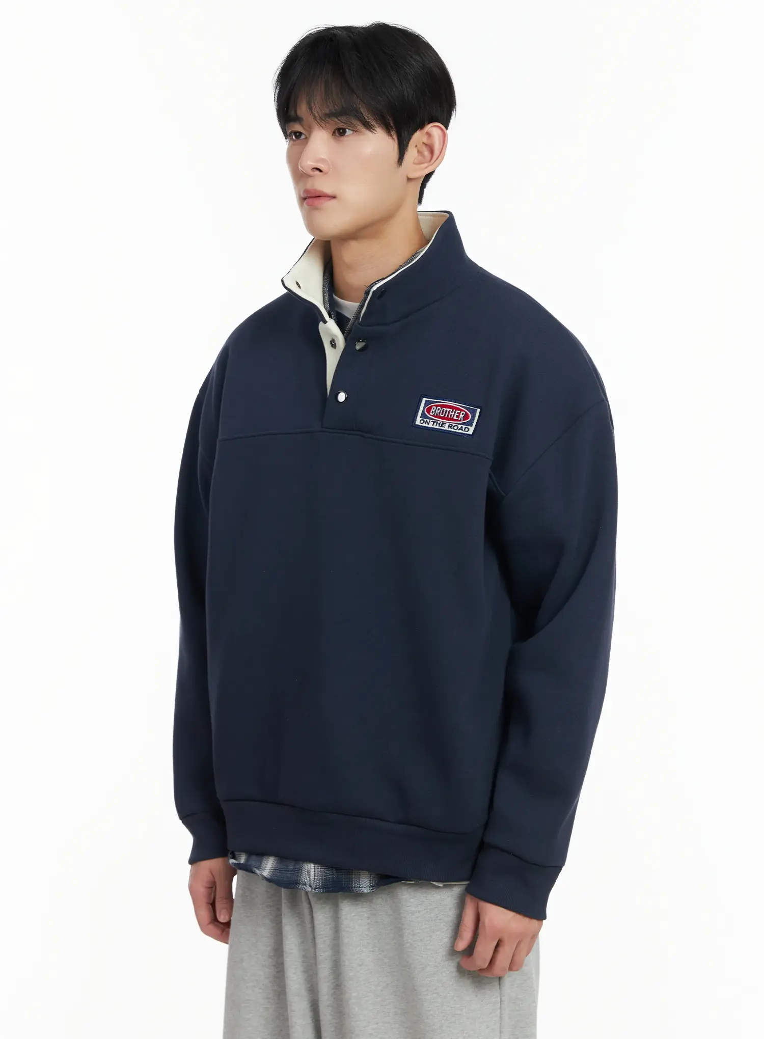 Men's Brother On the Road Patch Half Snap Sweatshirt IF517 - Image 4