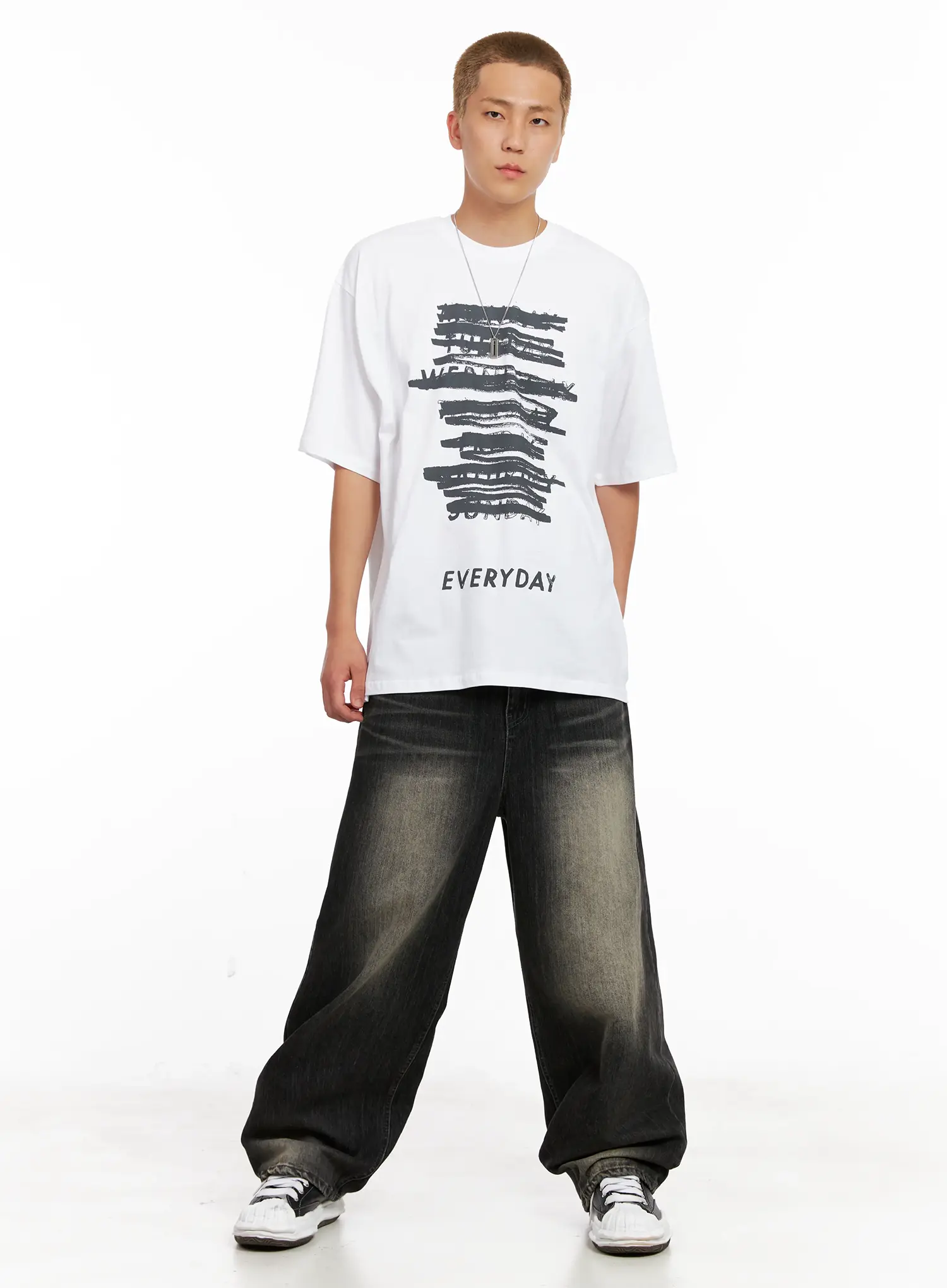Men's Brushed Wide-Leg Denim Jeans IL521 - Image 11