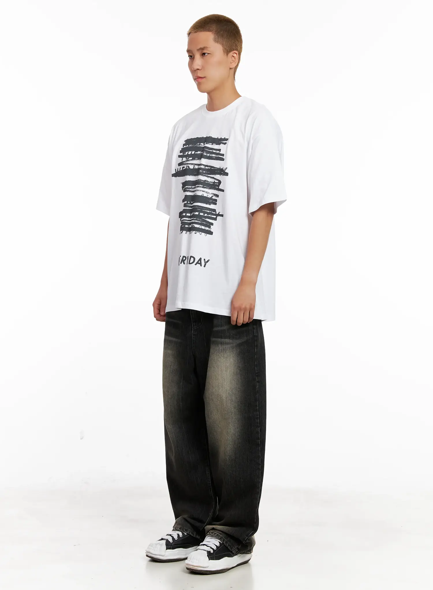 Men's Brushed Wide-Leg Denim Jeans IL521 - Image 4