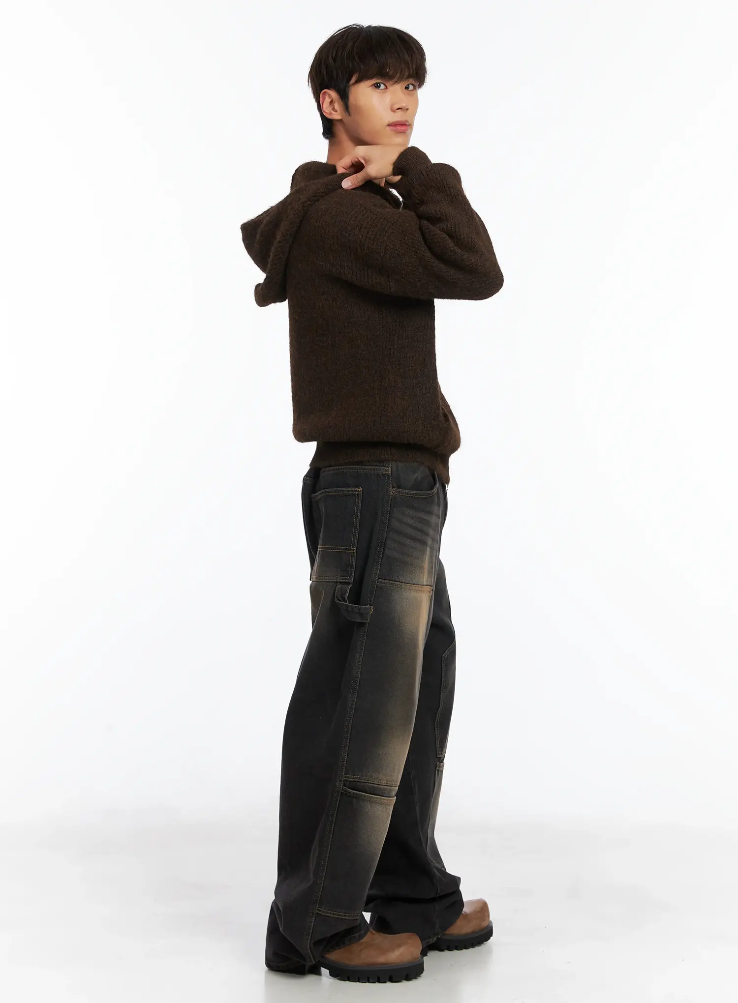 Men's Brushed Wool Knit Zip-Up Hoodie ID511 - Image 9