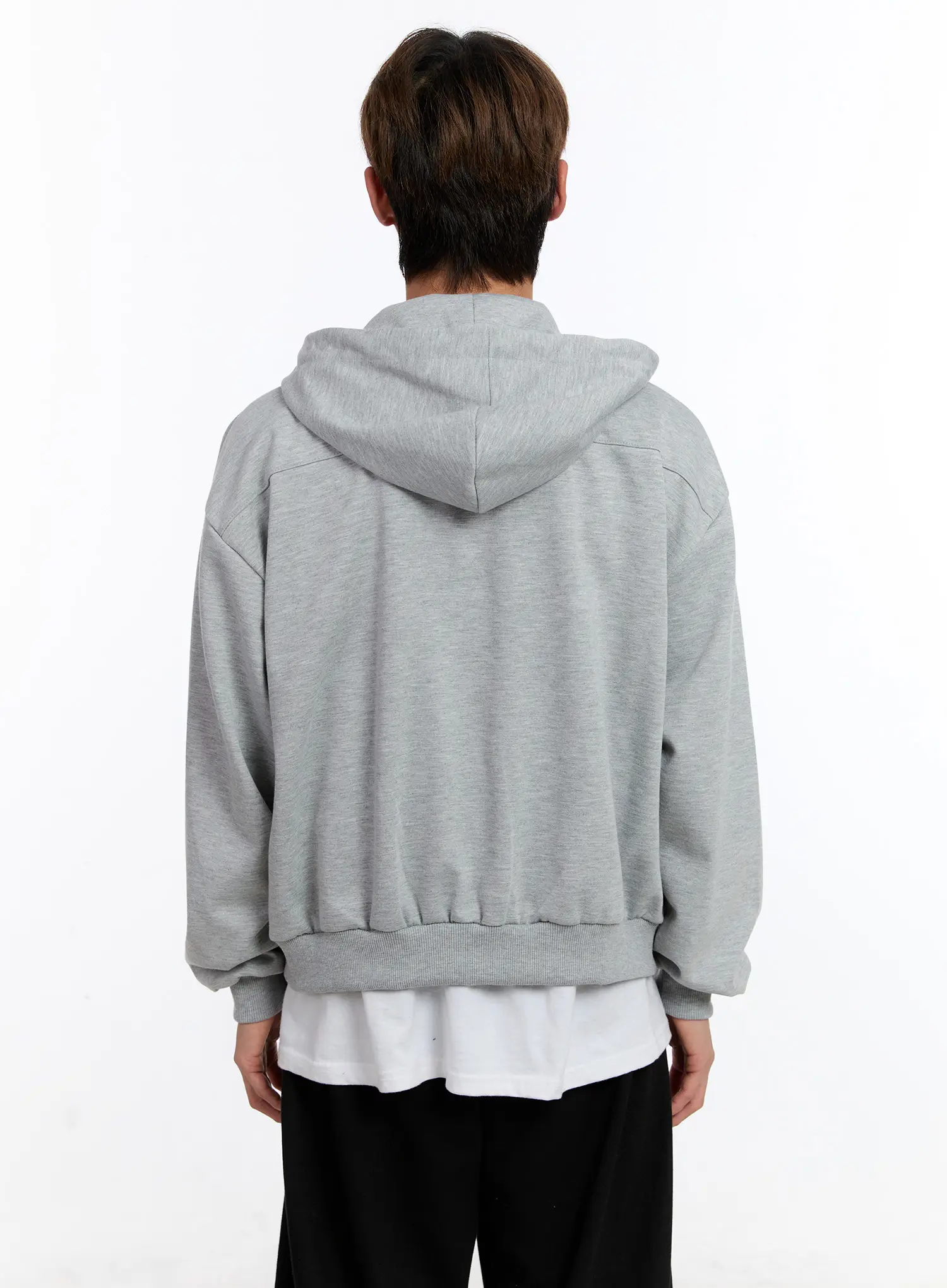 Men's Button Detail Zip-Up Hoodie Jacket IN528 - Image 5