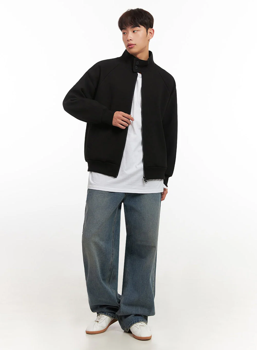 Men's Button-Neck Zip-Up Jacket IF517 - Image 2