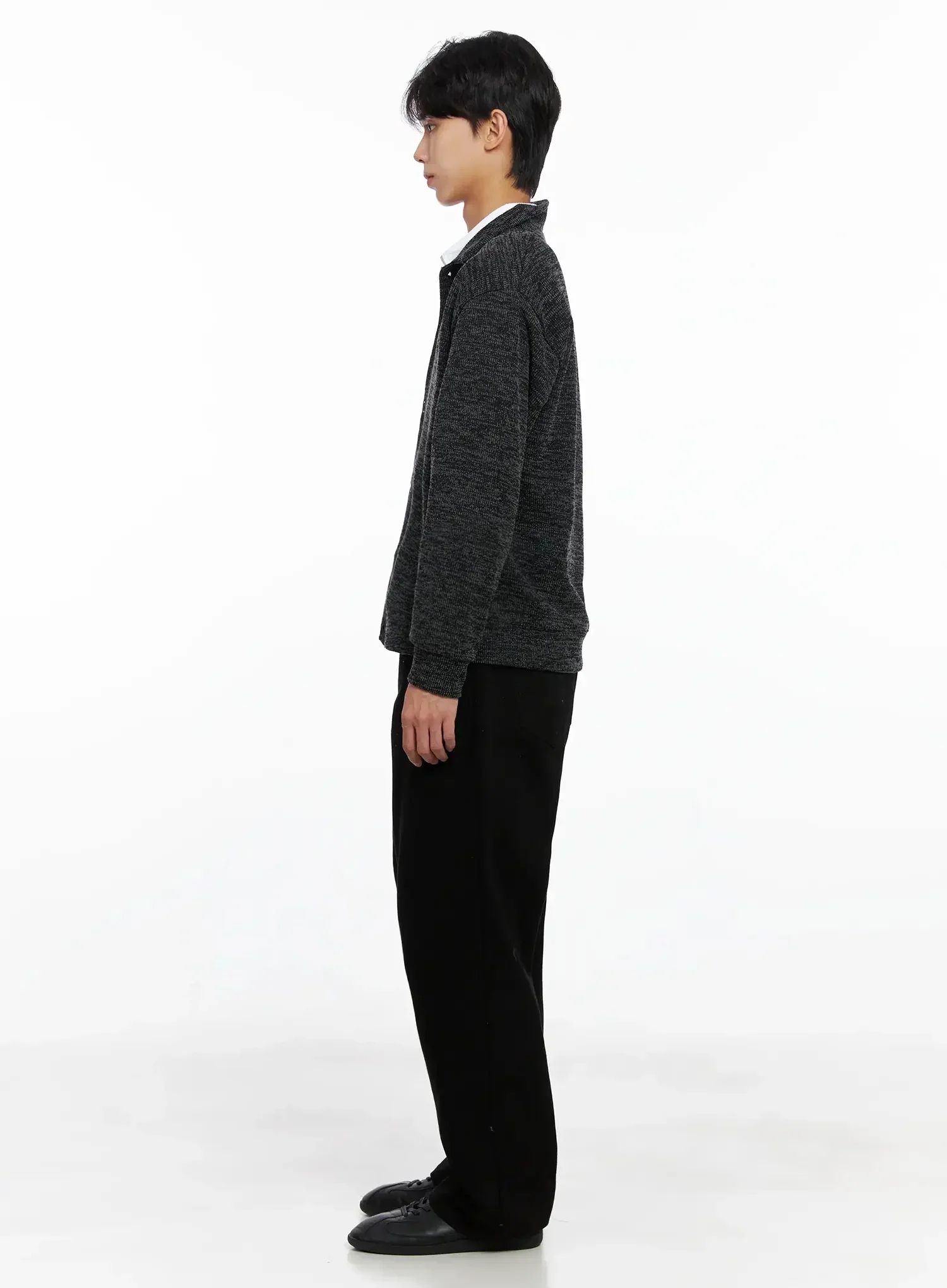 Men's Button-Up Collar Knit Cardigan IO517 - Image 8