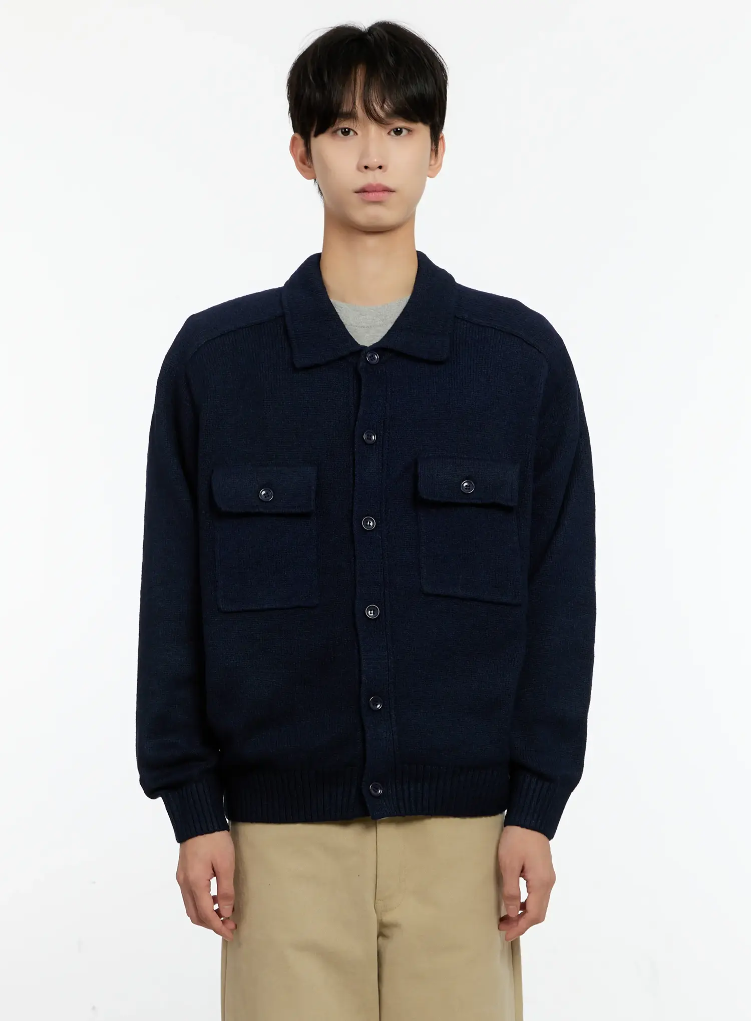 Men's Button-Up Knit Cardigan IN503 - Image 12