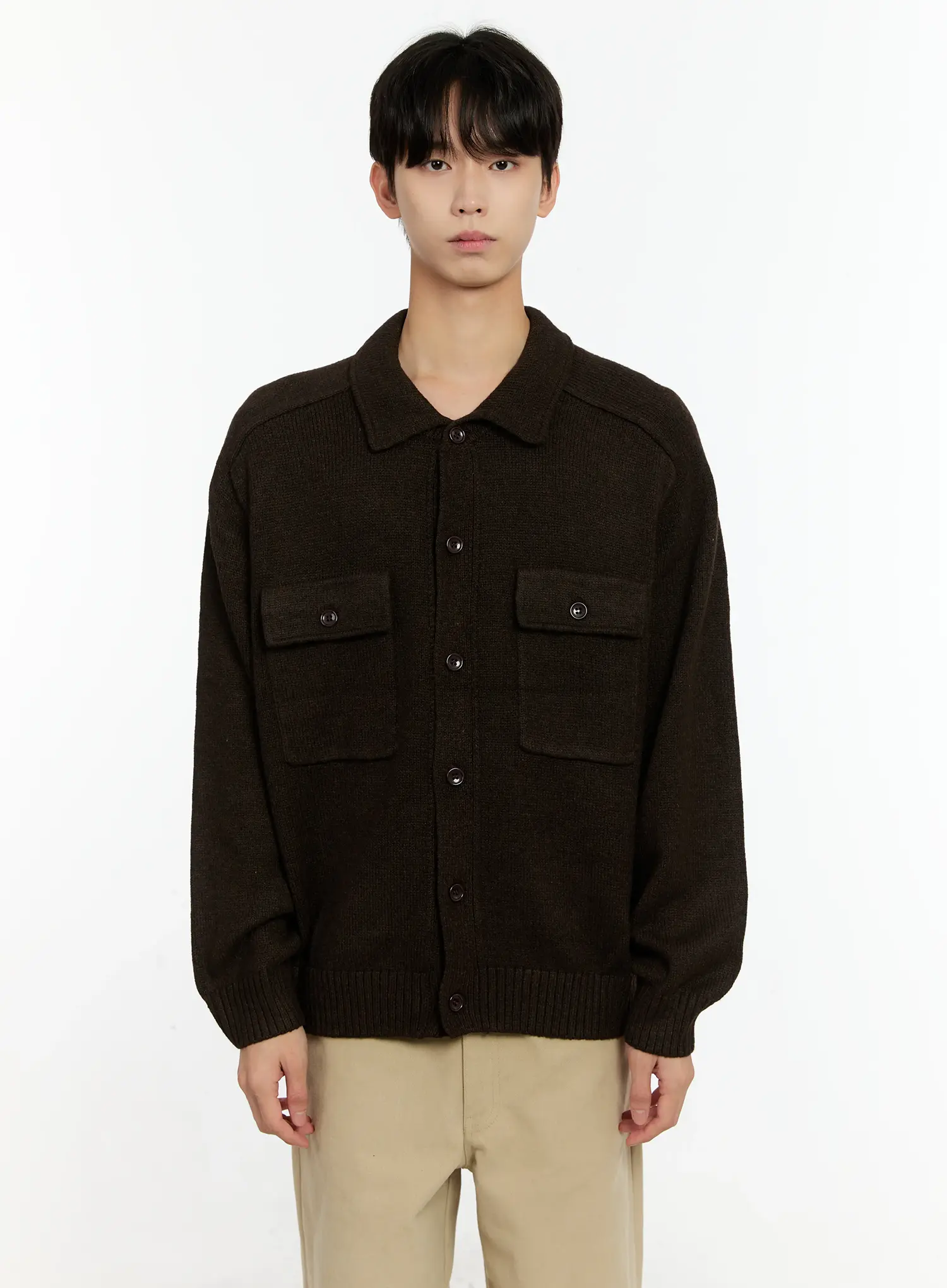 Men's Button-Up Knit Cardigan IN503 - Image 15