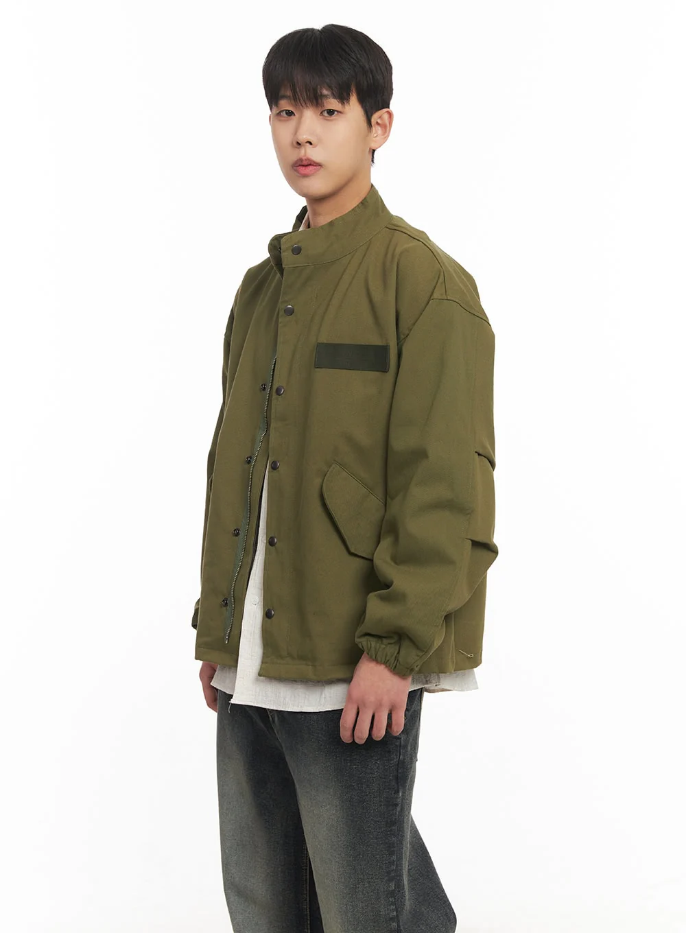 Men's Buttoned Zip-Up Coat IM514 - Image 7
