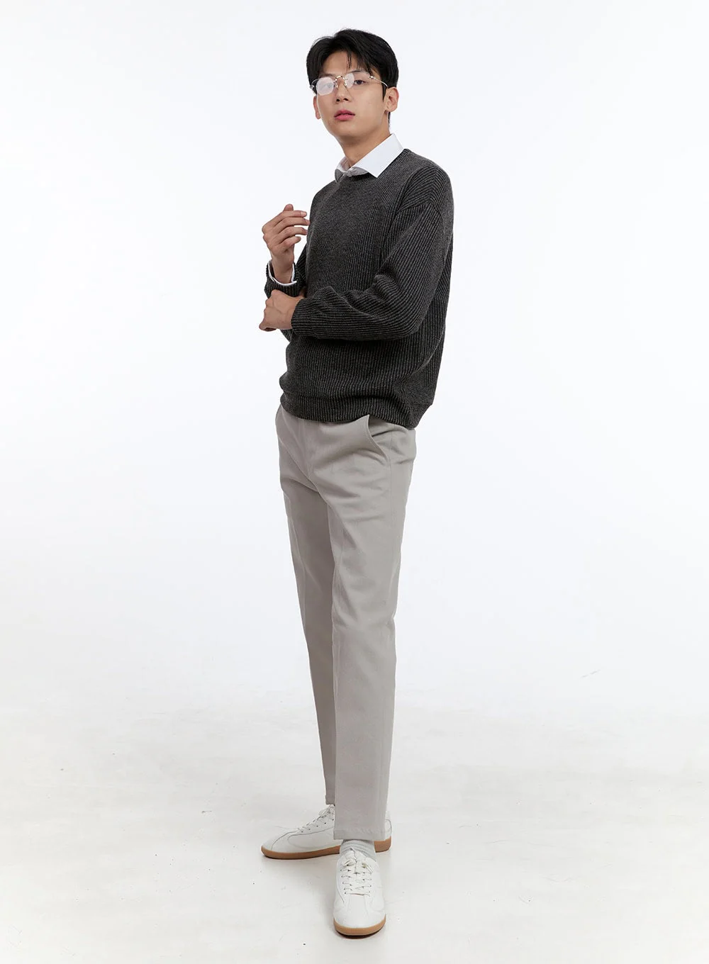 Men's Cable Knit Sweatshirt IG427 - Image 6