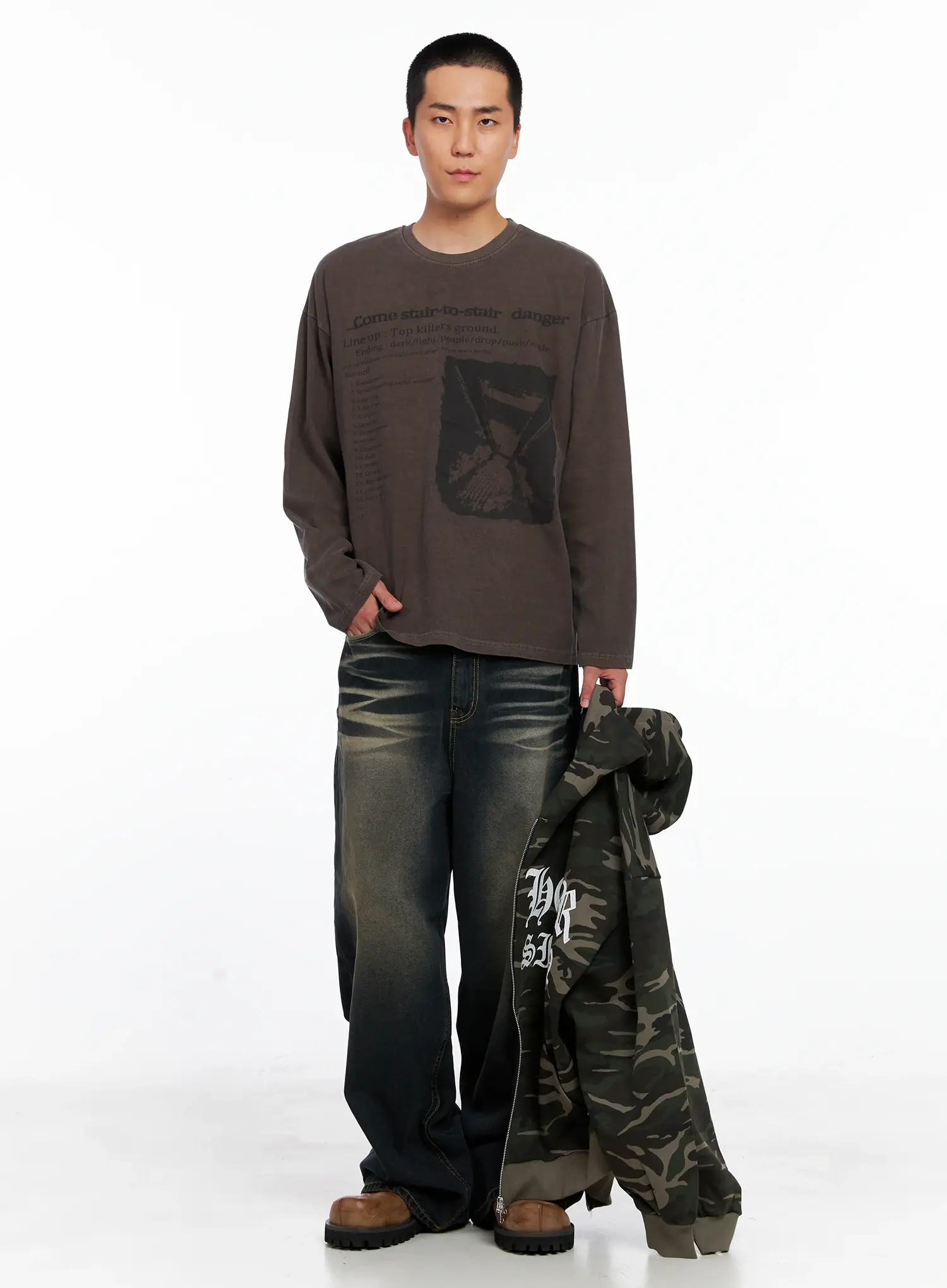 Men's Camo Graphic Hooded Zip-Up IS509 - Image 11