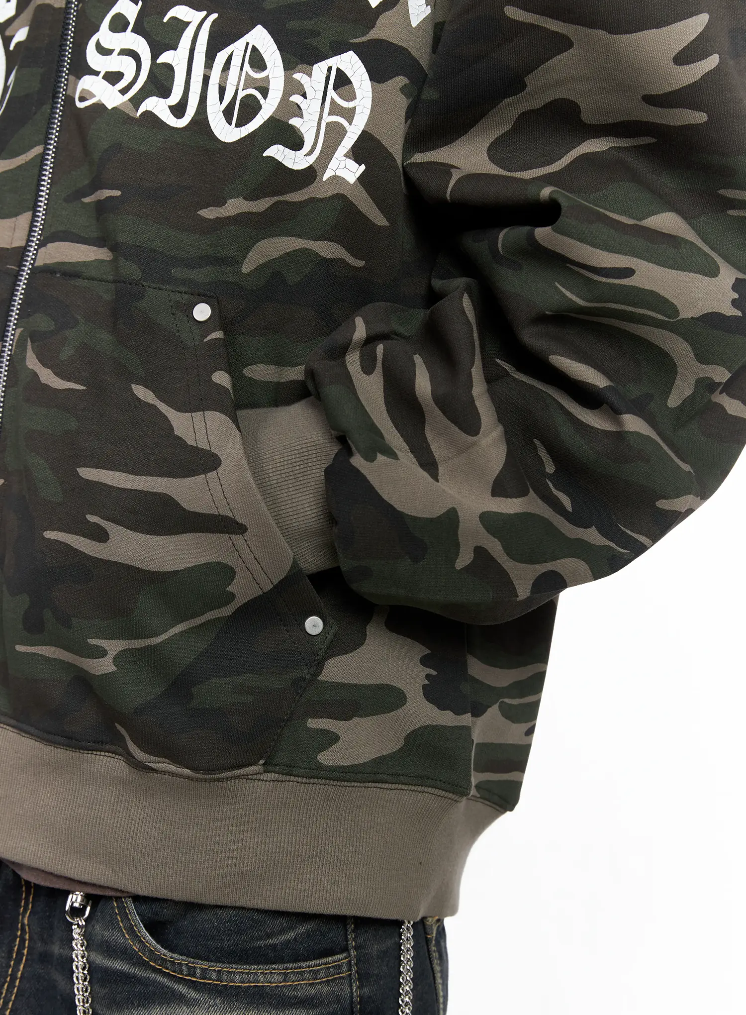 Men's Camo Graphic Hooded Zip-Up IS509 - Image 13