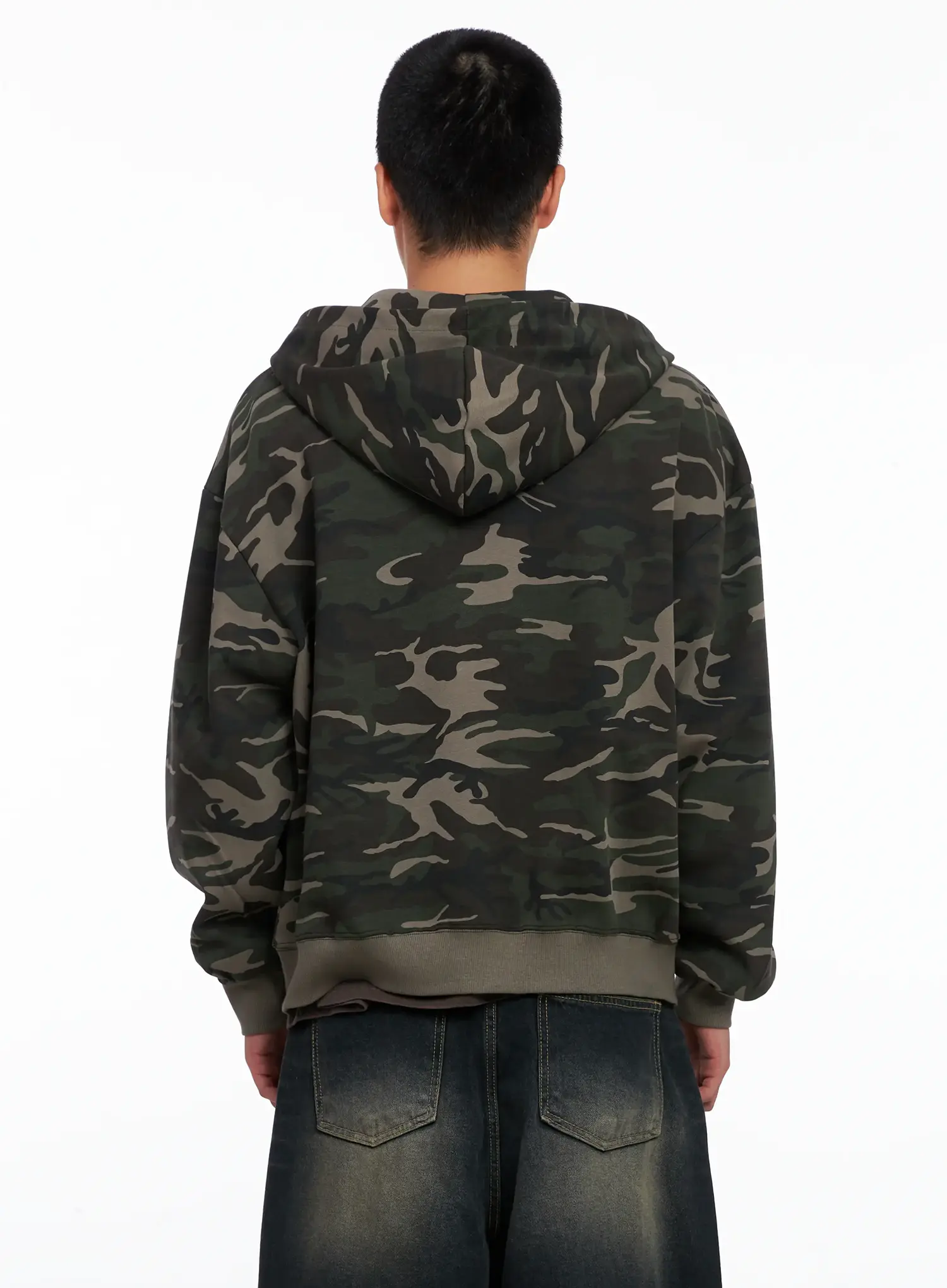 Men's Camo Graphic Hooded Zip-Up IS509 - Image 6