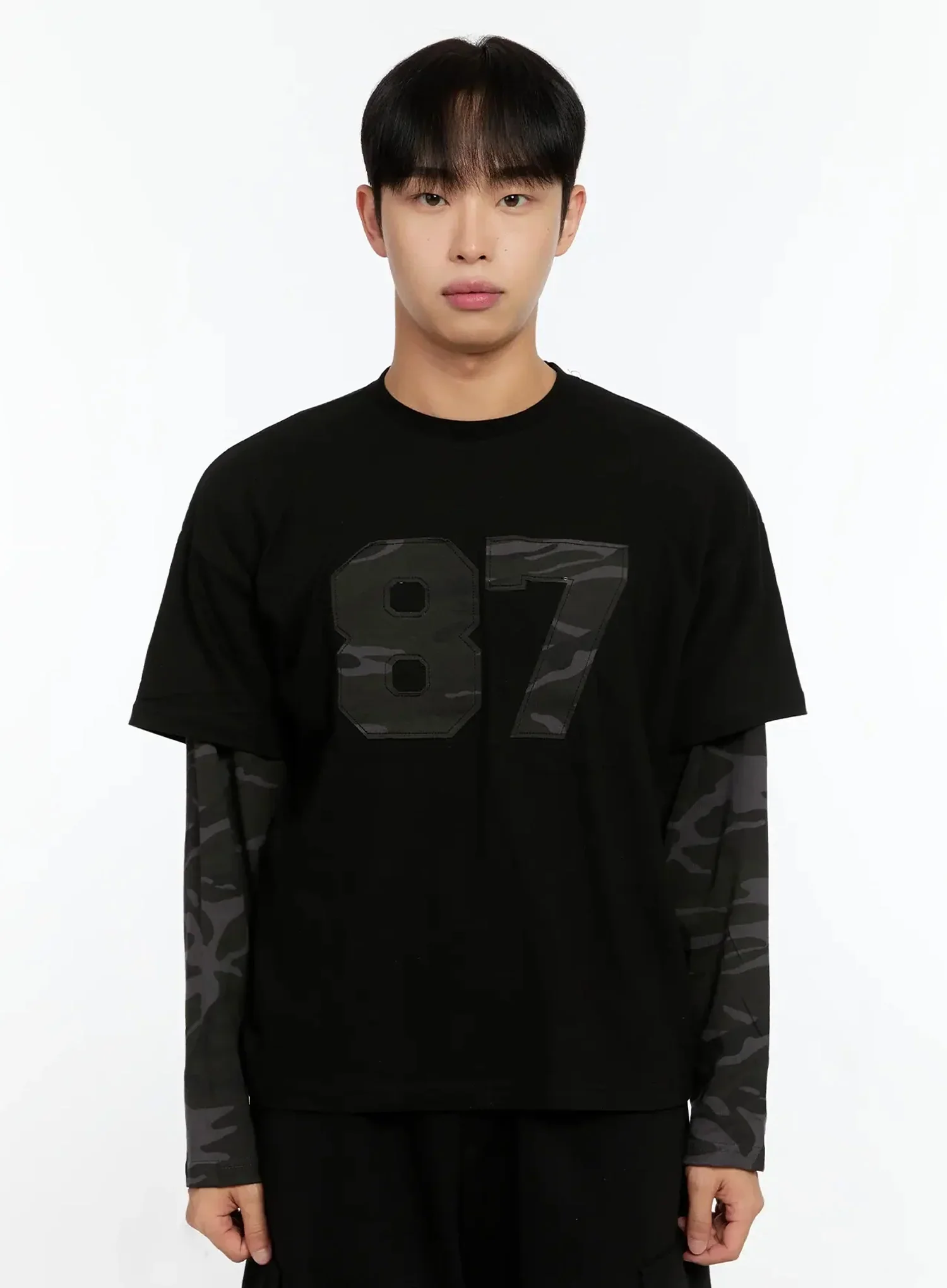 Men's Camo Graphic Layered Tee IN525 - Image 15