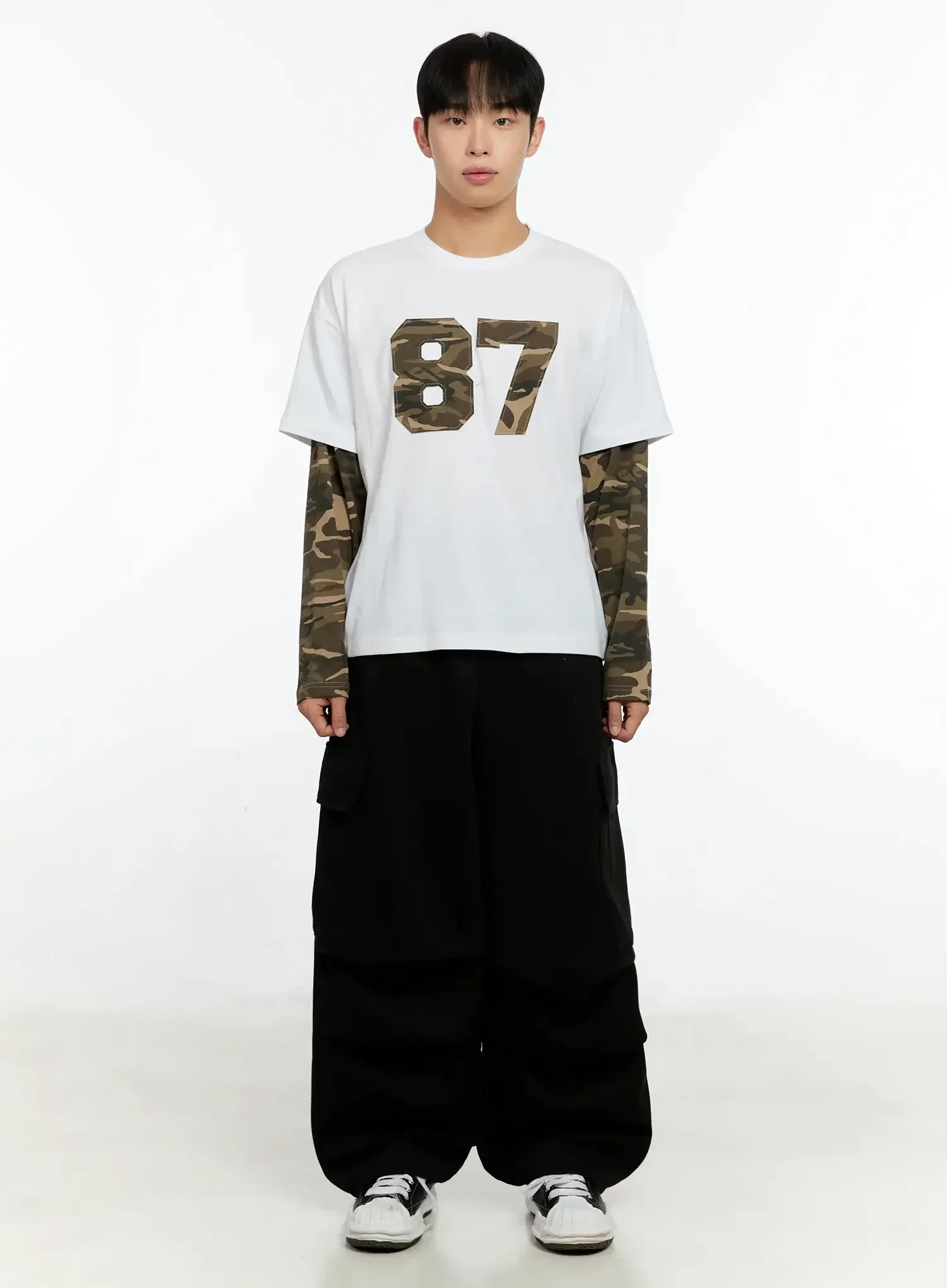 Men's Camo Graphic Layered Tee IN525 - Image 7
