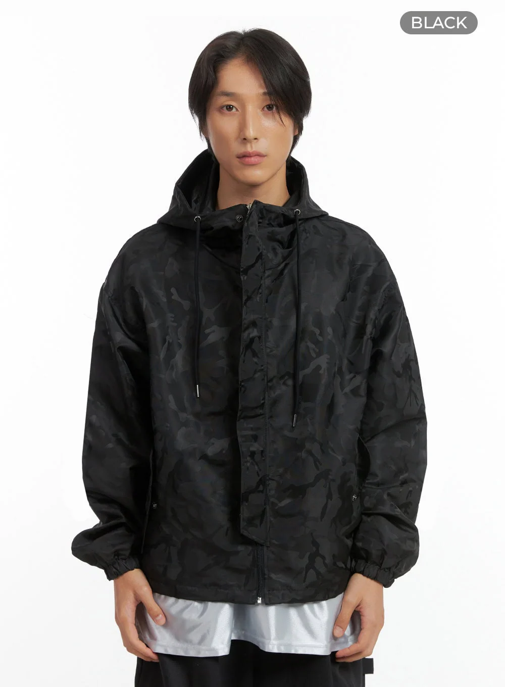 Men's Camo Zip-Up Hooded Jacket IO402 - Image 9