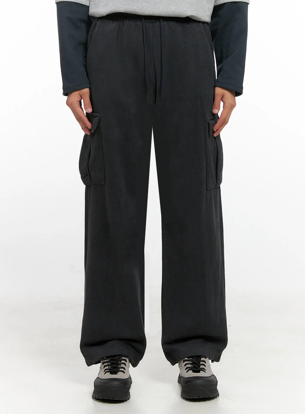 Men's Cargo Cotton Pants (Dark gray) ID413 - Image 2