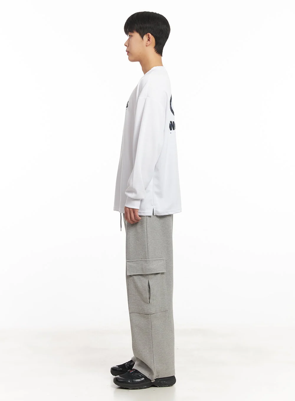 Men's Cargo Pocket Wide-Fit Sweatpants IM517 - Image 9