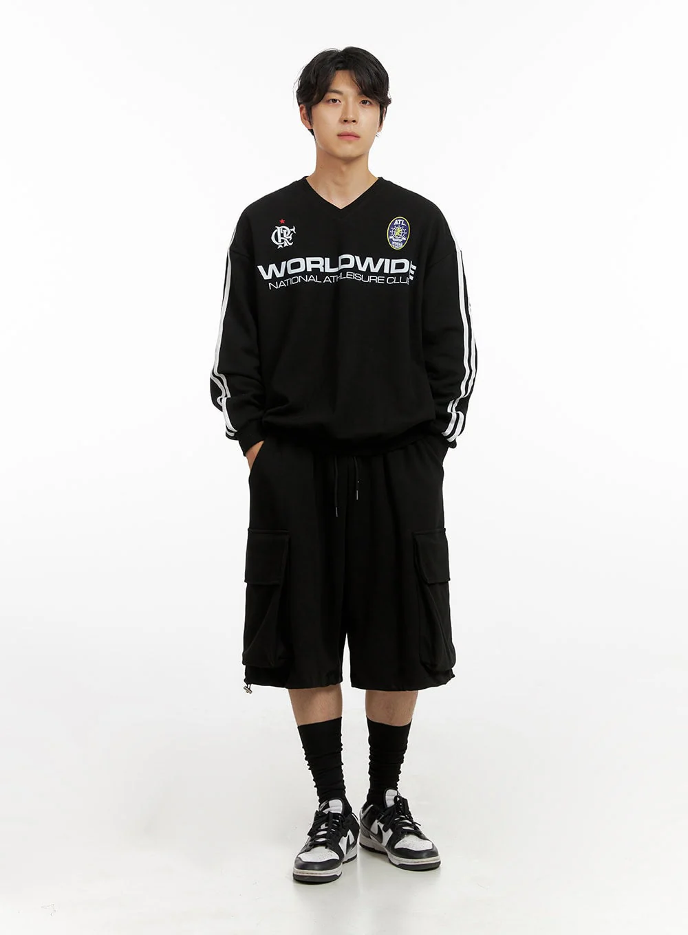 Men's Cargo Sweatshorts (Black) IG409 - Image 3