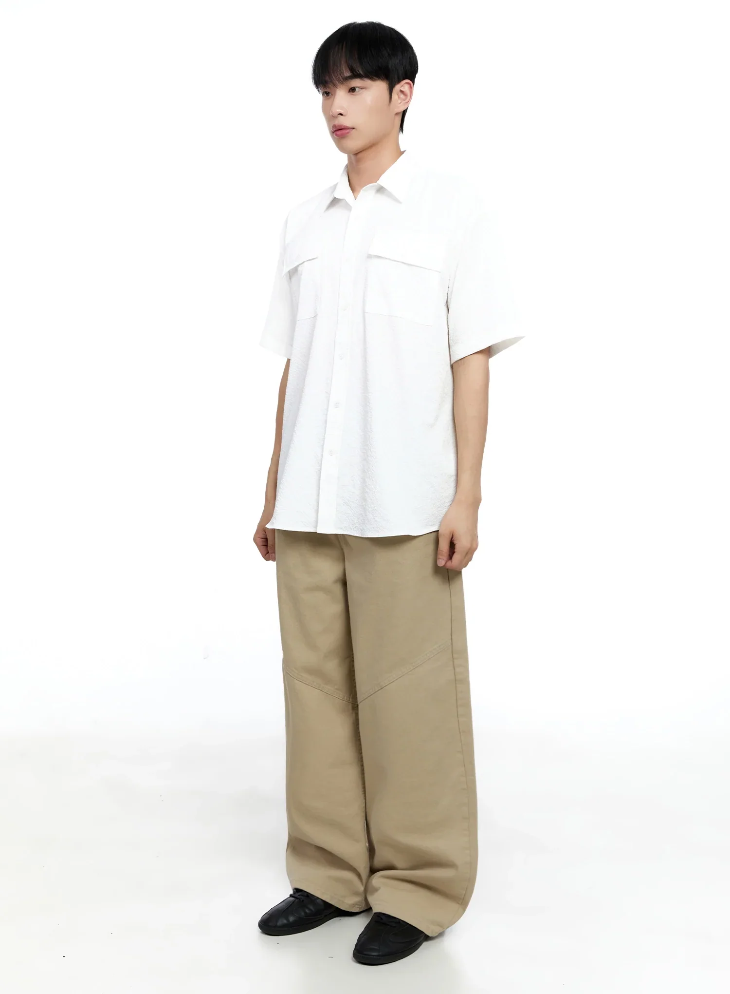 Men's Casual Crinkle Texture Shirt IG520 - Image 10