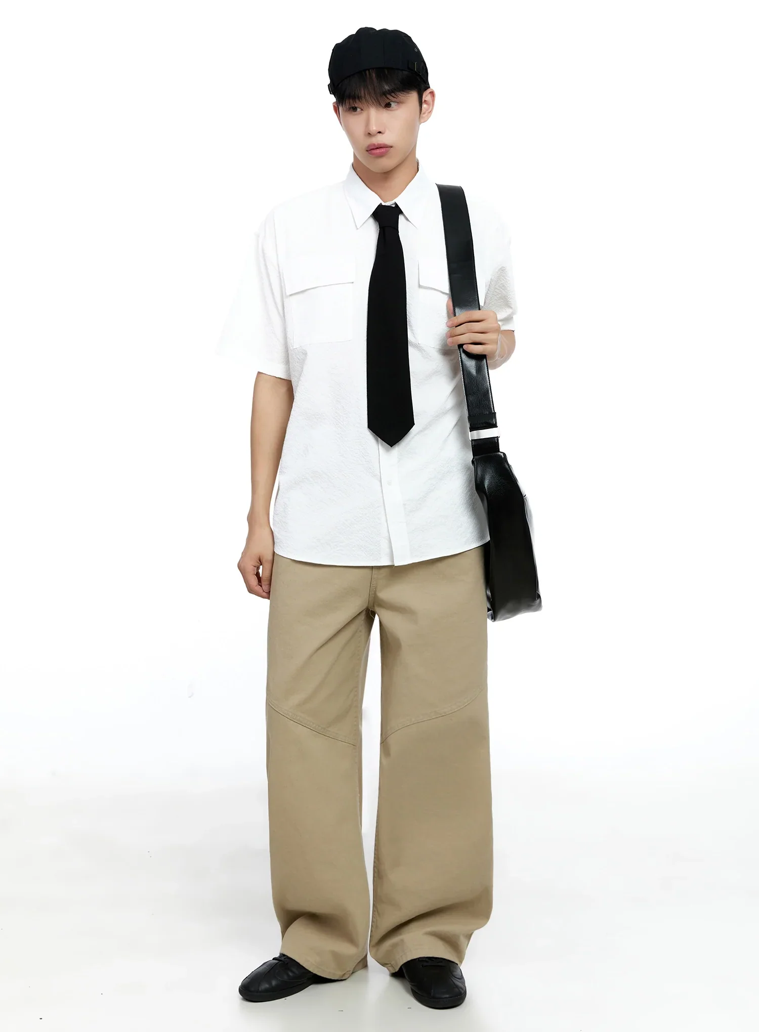 Men's Casual Crinkle Texture Shirt IG520 - Image 2