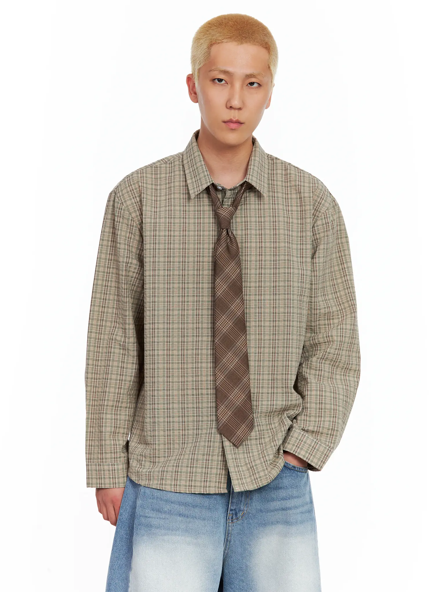 Men's Casual Glen Plaid-Print Tie IL514 - Image 3