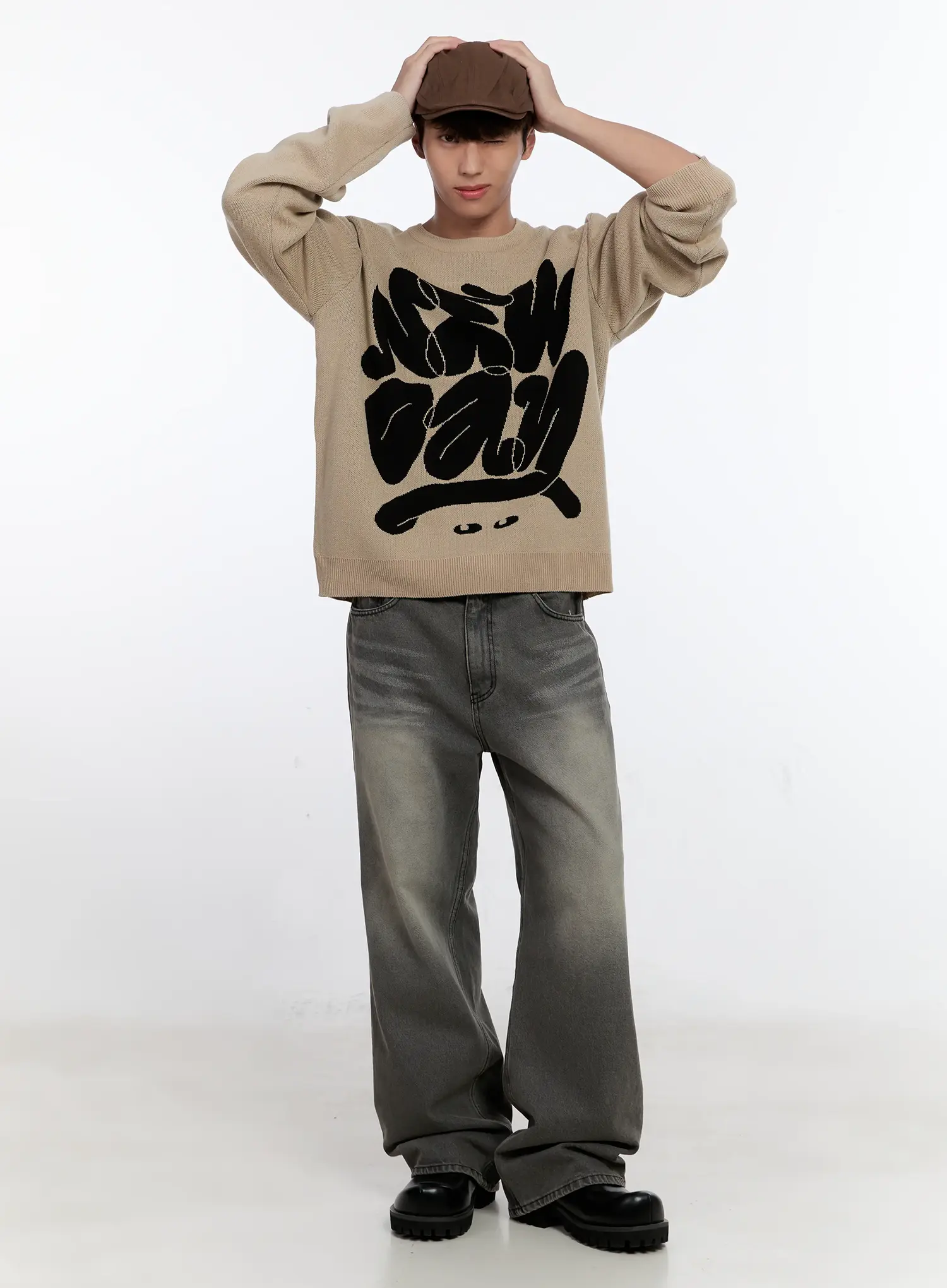 Men's Casual Knit Crewneck Sweater IS530 - Image 2
