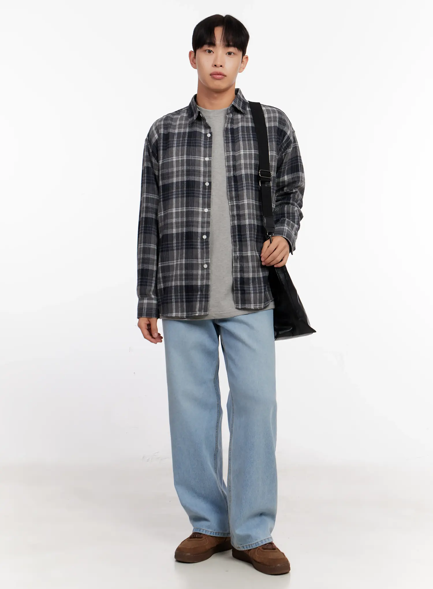 Men's Casual Plaid Check Shirt IO528 - Image 10