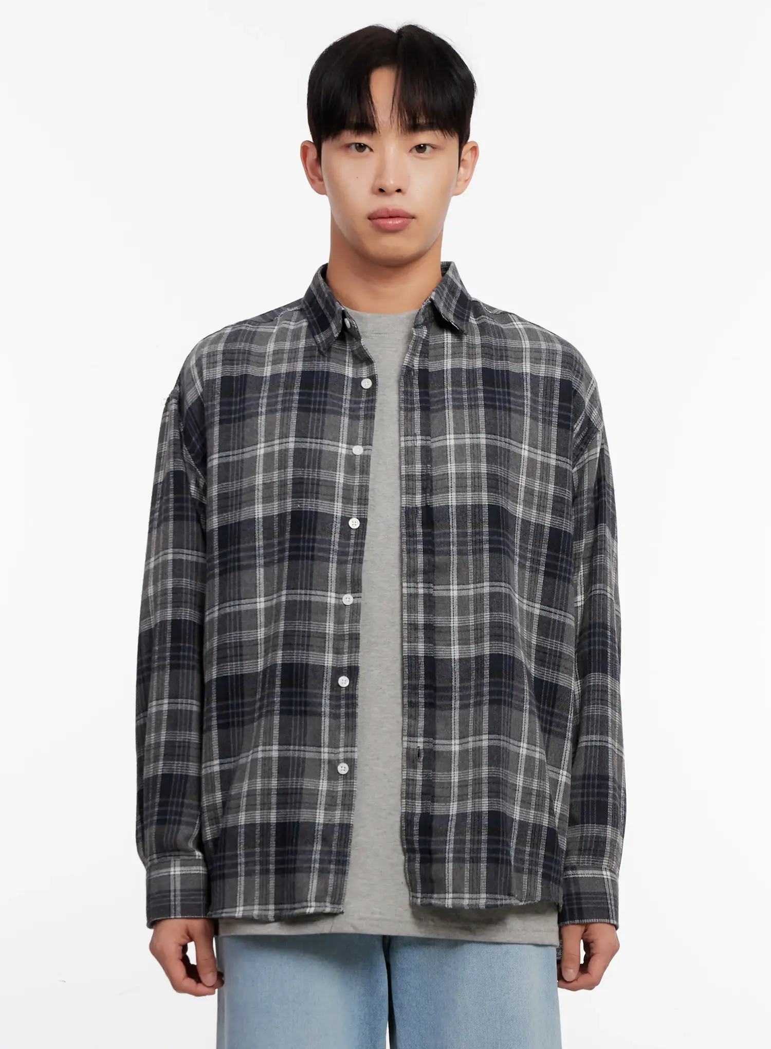 Men's Casual Plaid Check Shirt IO528 - Image 13