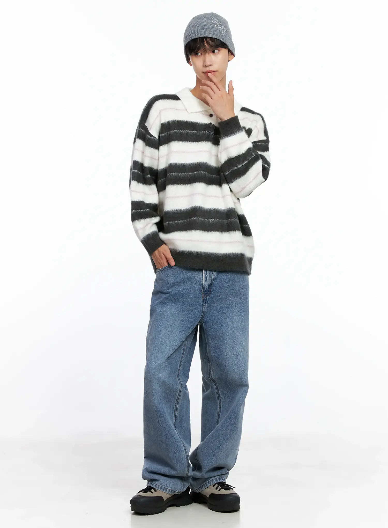 Men's Casual Relaxed Fit Jeans IS519 - Image 2