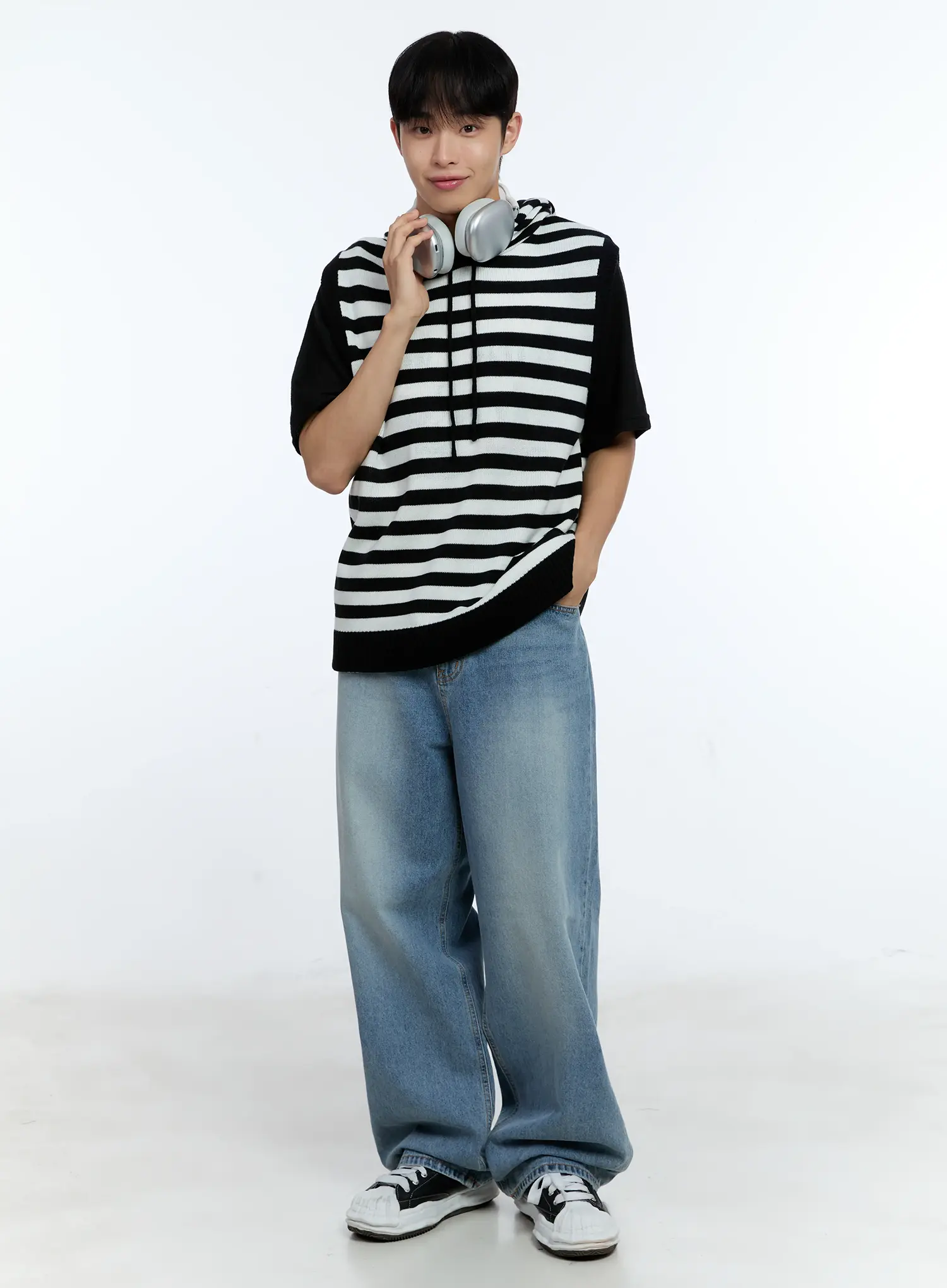 Men's Casual Wide Leg Washed Jeans IG519 - Image 2
