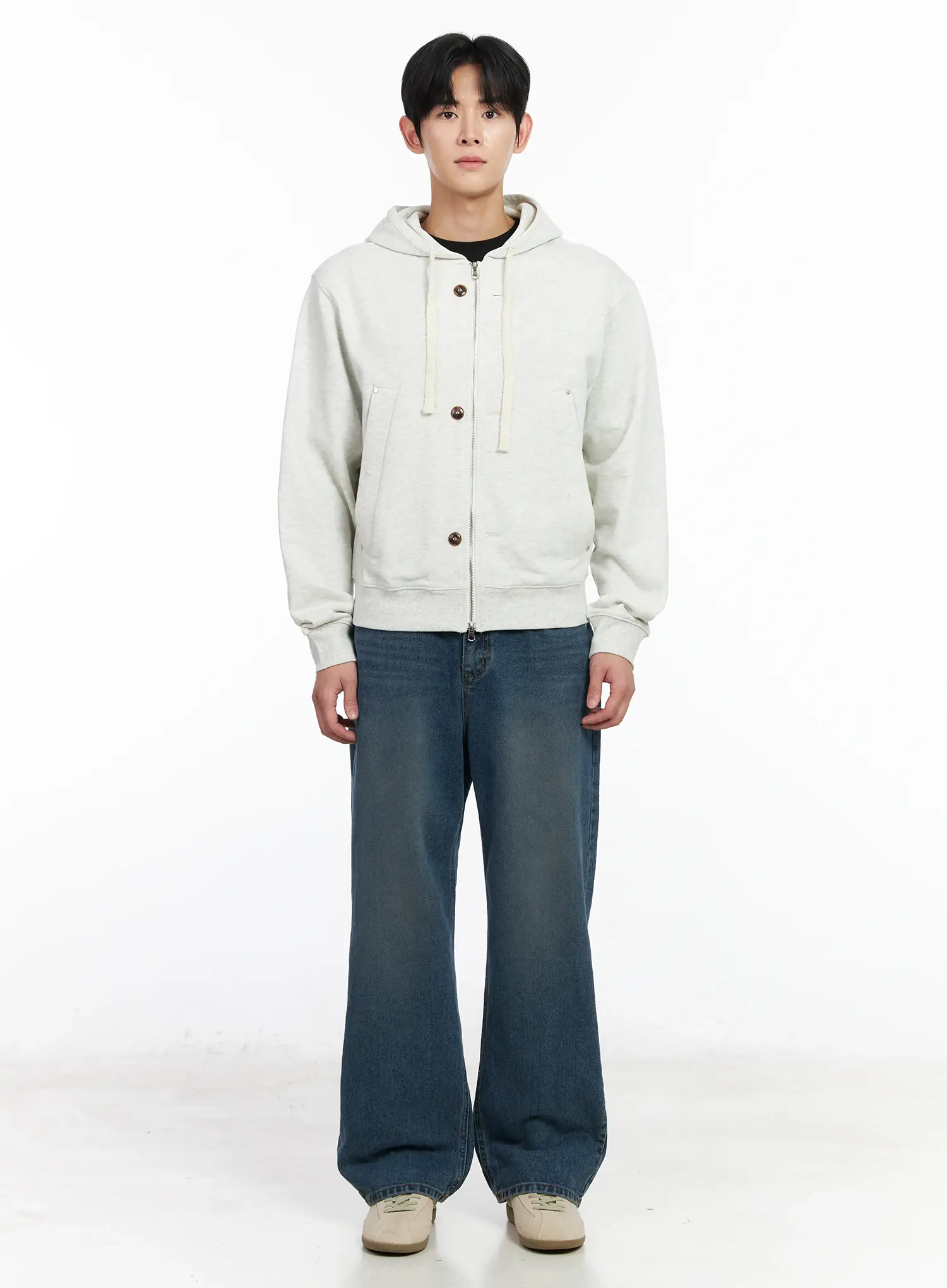 Men's Casual Zip-Up Hoodie IM518 - Image 3