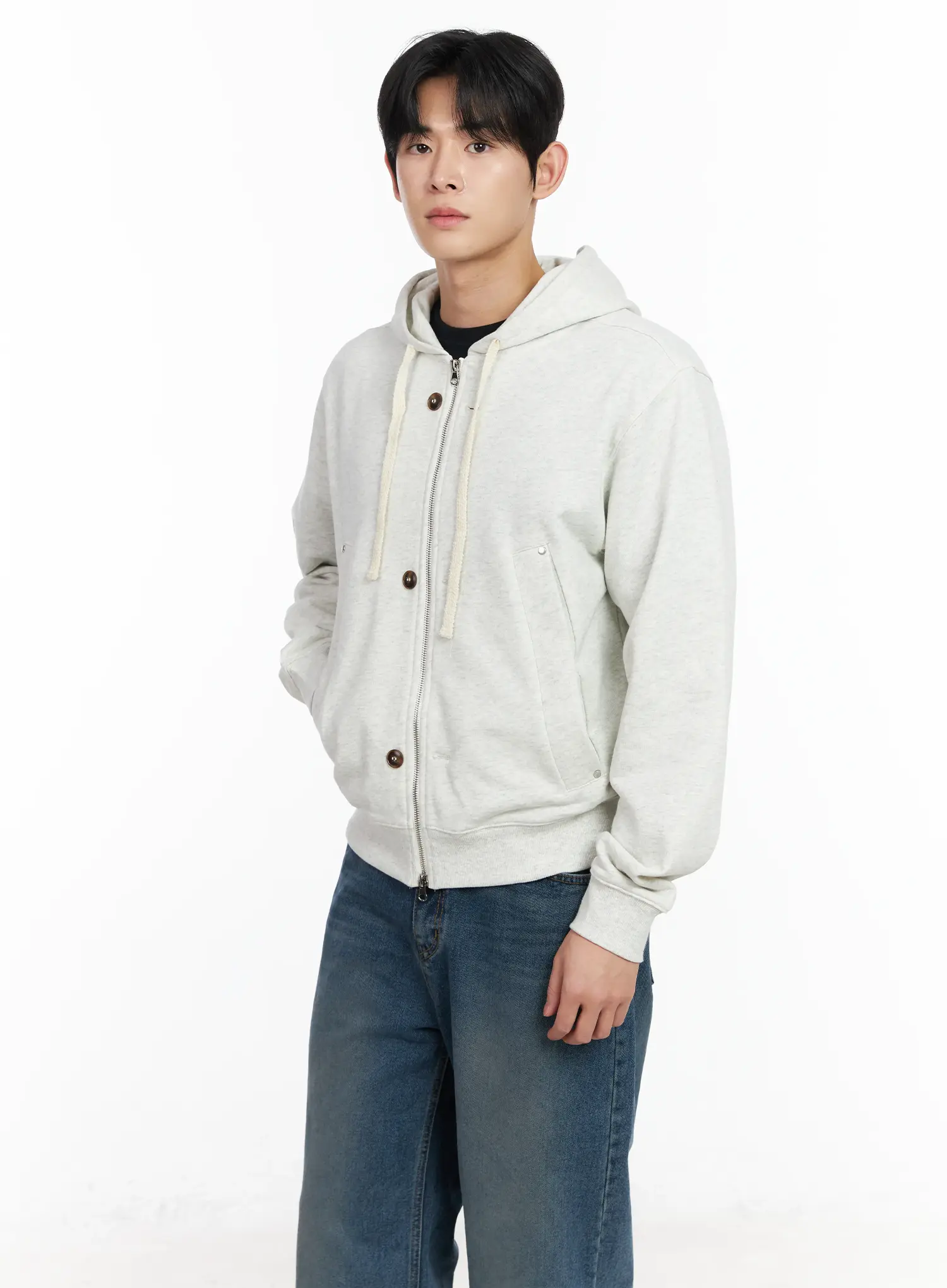 Men's Casual Zip-Up Hoodie IM518 - Image 6