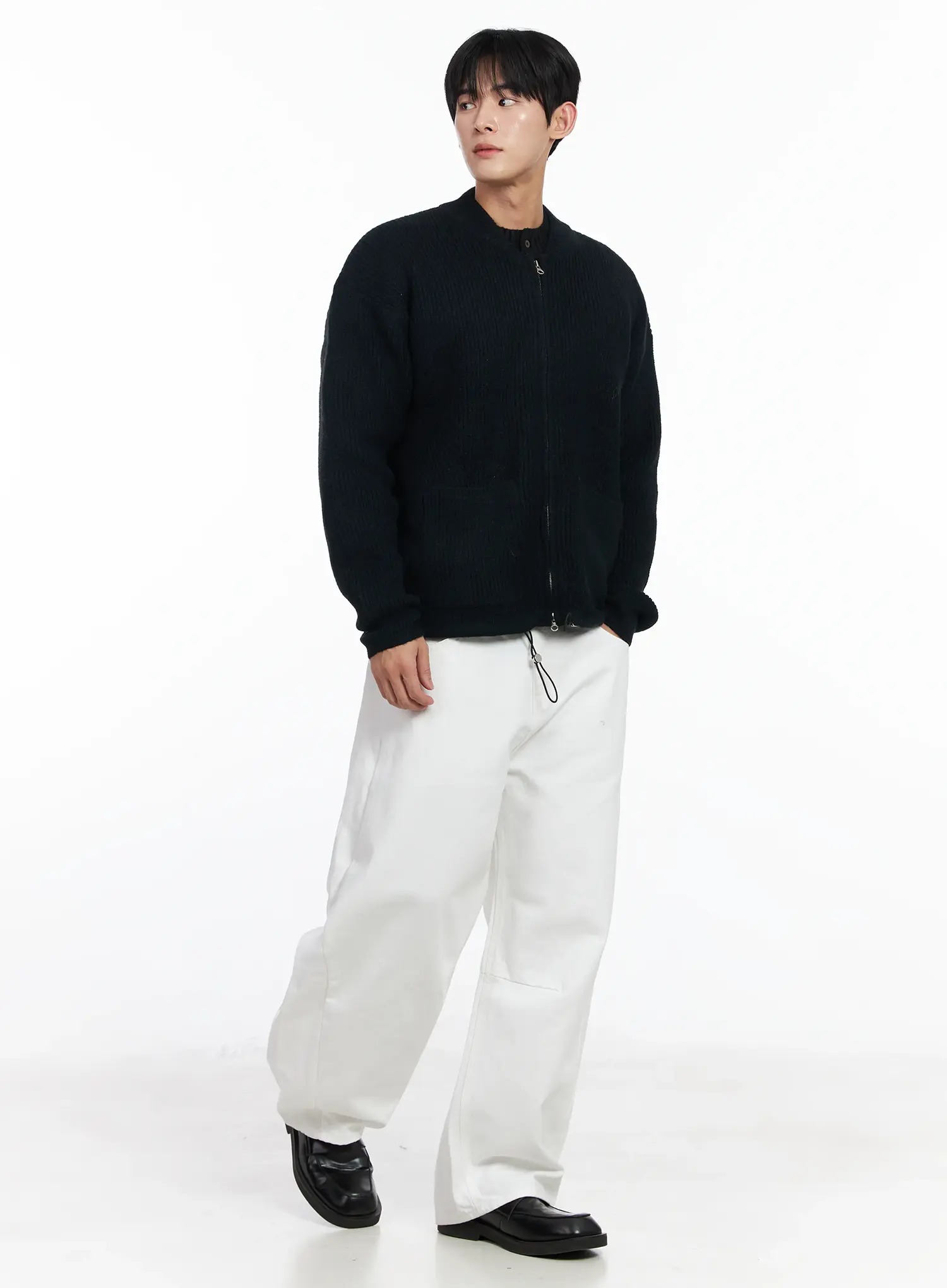 Men's Casual Zip-Up Knit Cardigan IJ521 - Image 2