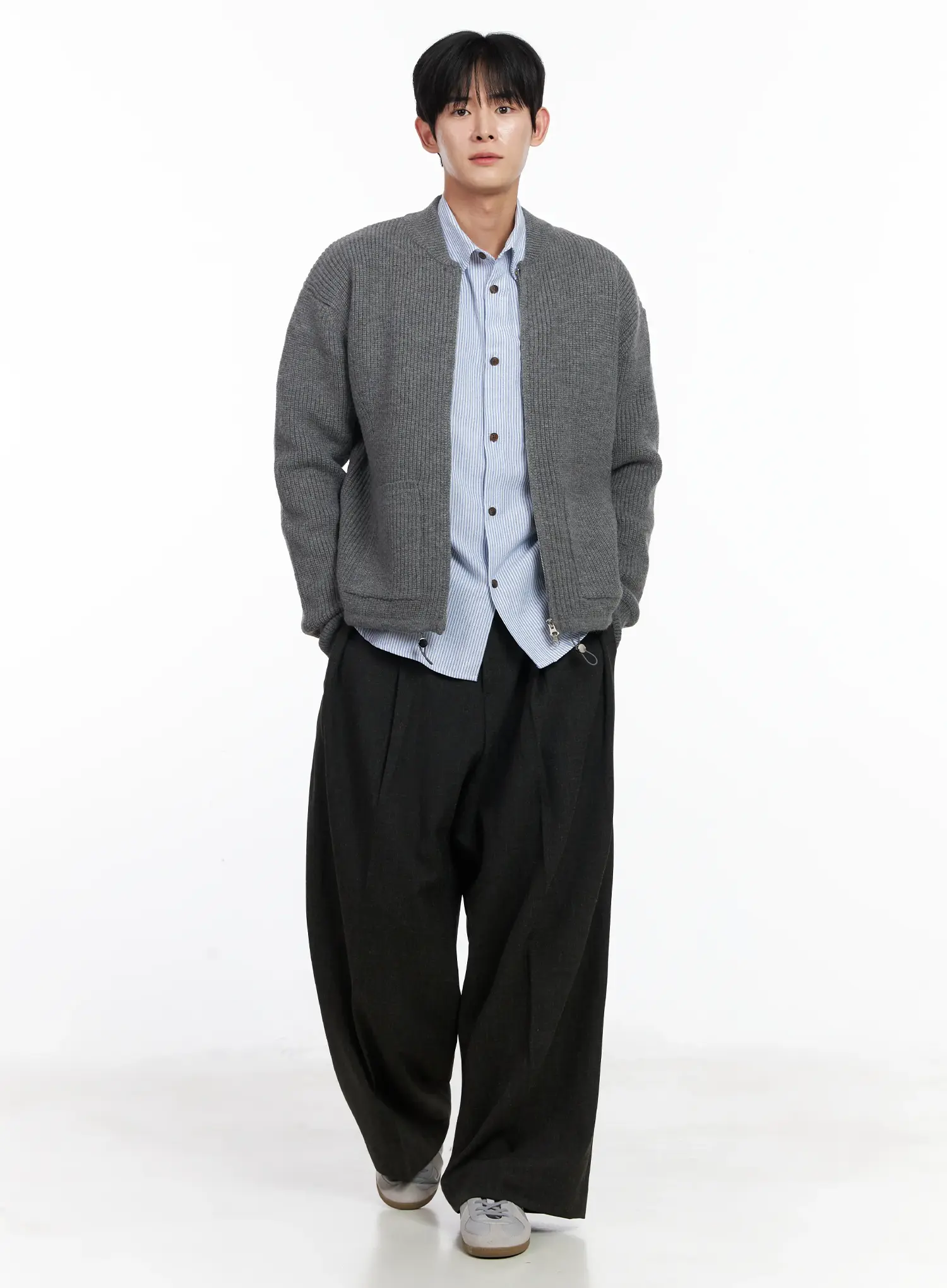 Men's Casual Zip-Up Knit Cardigan IJ521 - Image 8