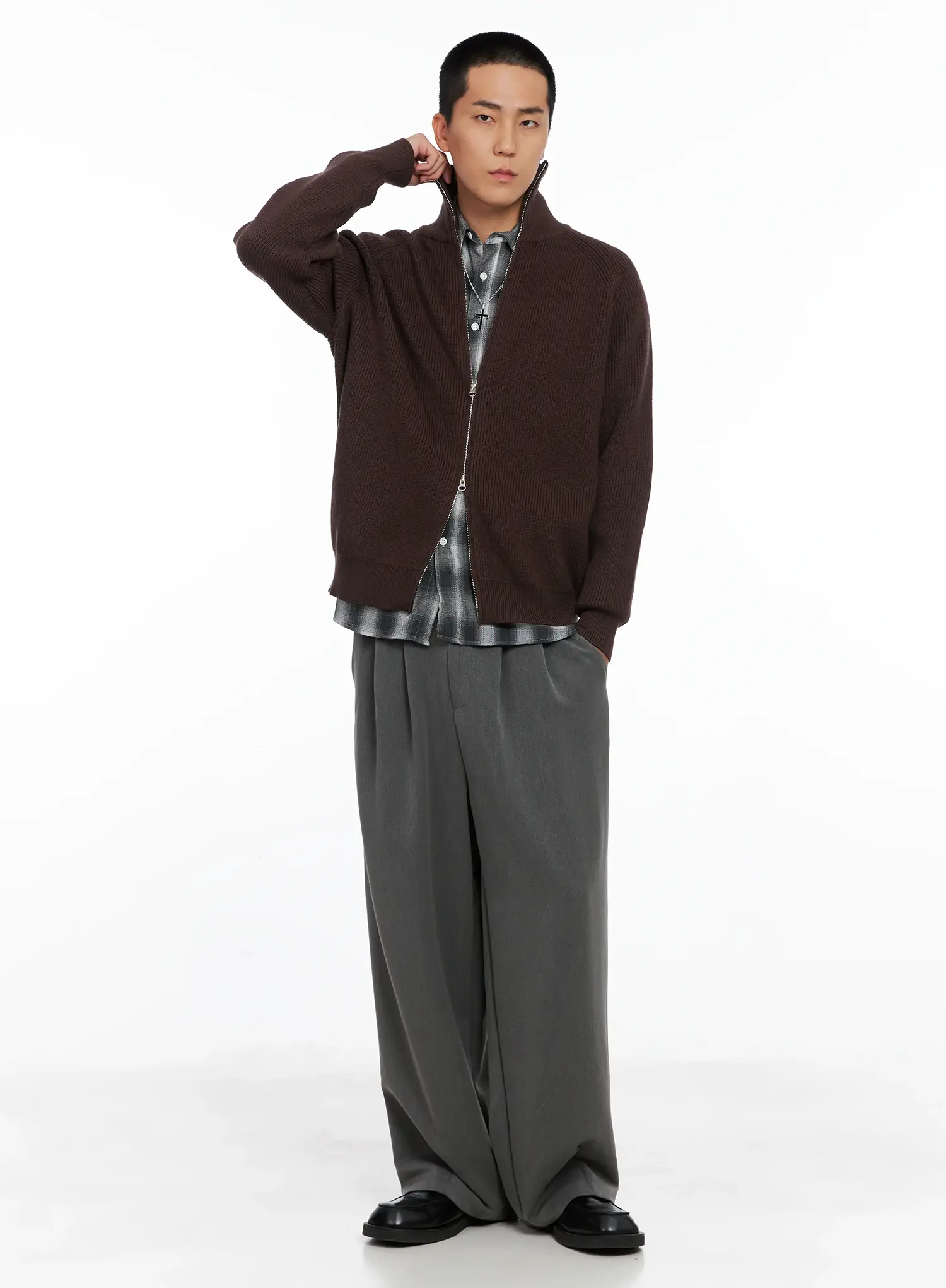 Men's Checkered Button-Up Shirt IS502 - Image 11