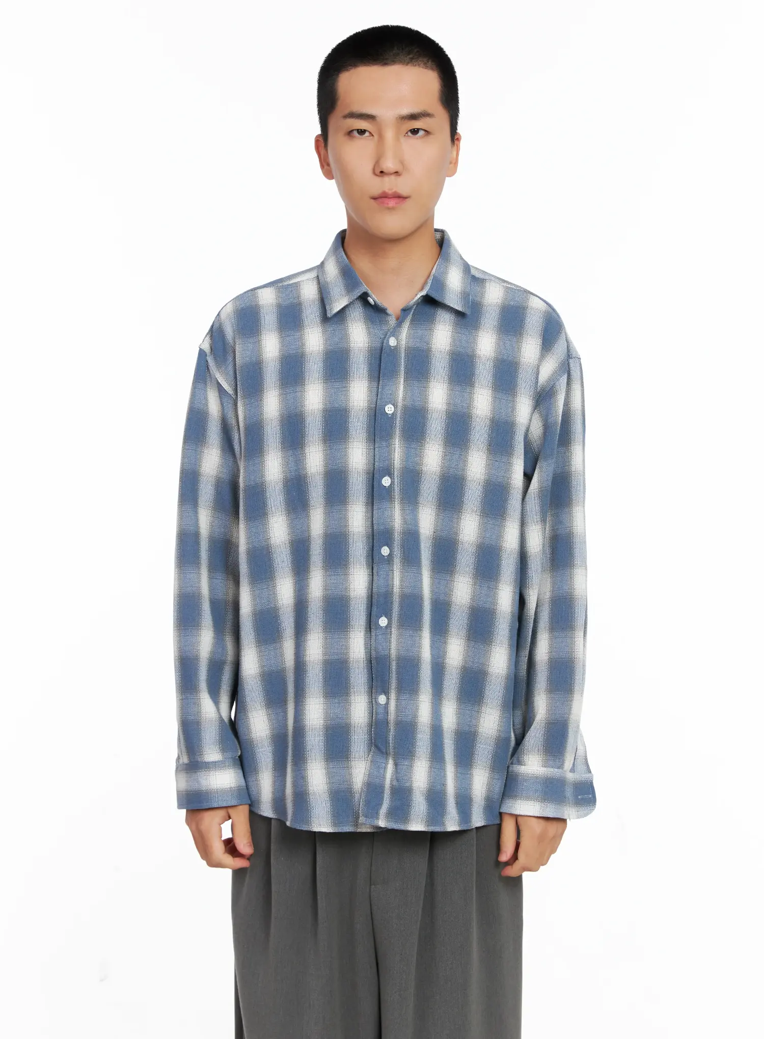 Men's Checkered Button-Up Shirt IS502 - Image 14