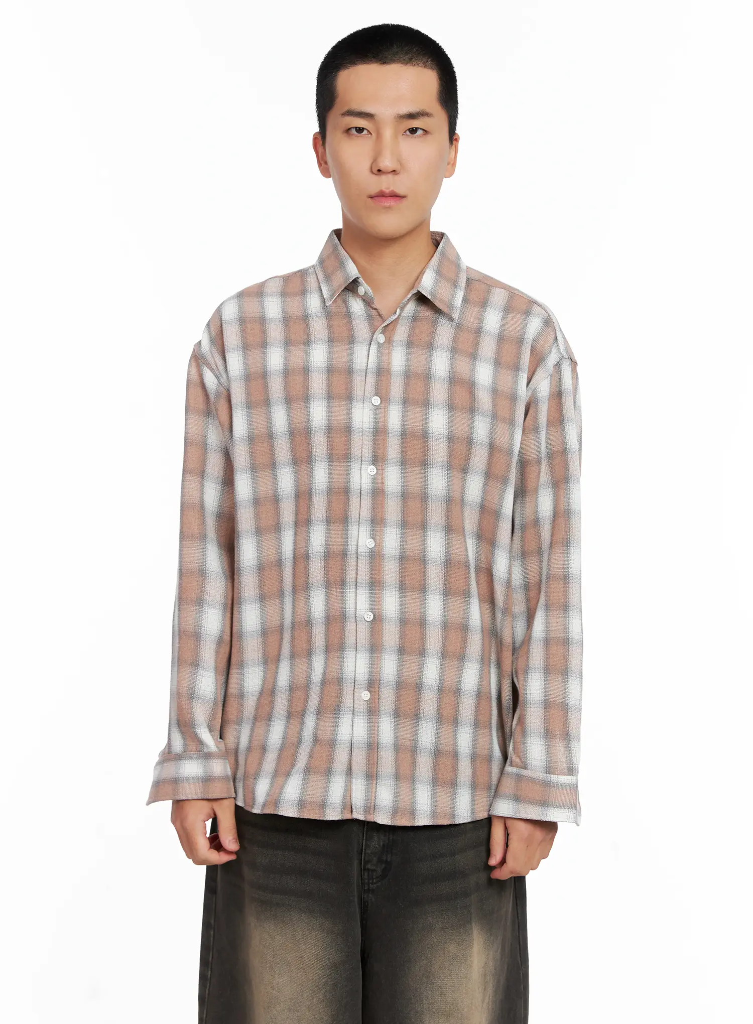 Men's Checkered Button-Up Shirt IS502 - Image 15