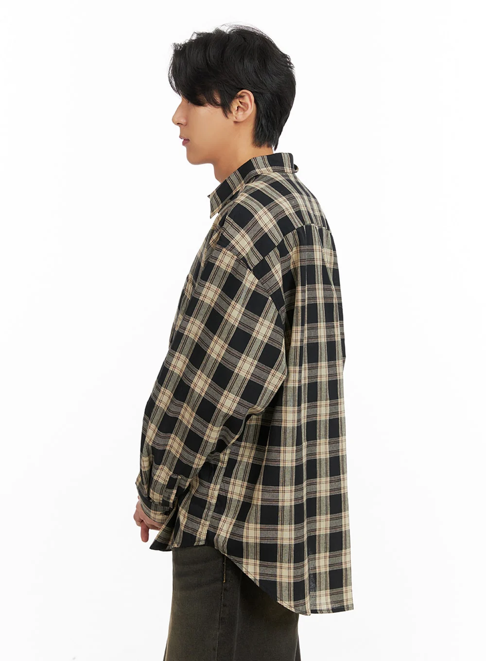 Men's Checkered Buttoned Collared Shirt IA402 - Image 4