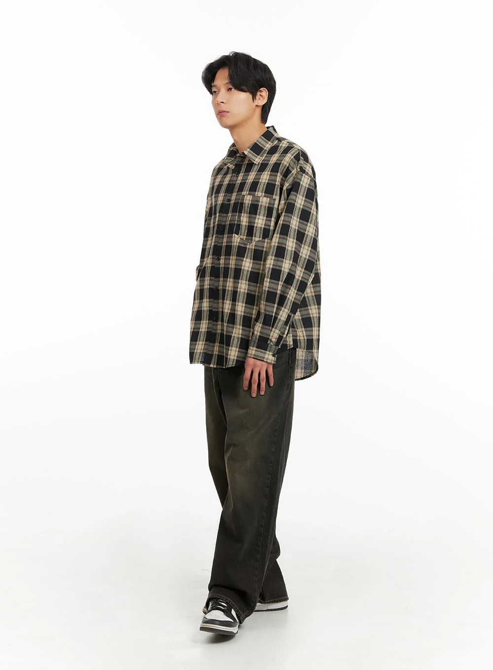 Men's Checkered Buttoned Collared Shirt IA402 - Image 6