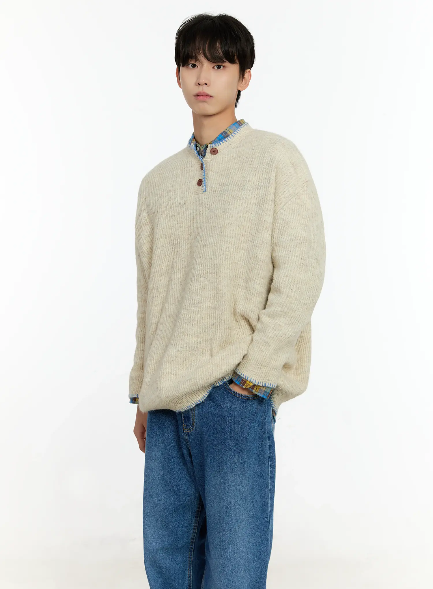 Men's Checkered Elbow Patch Shirt IN503 - Image 10