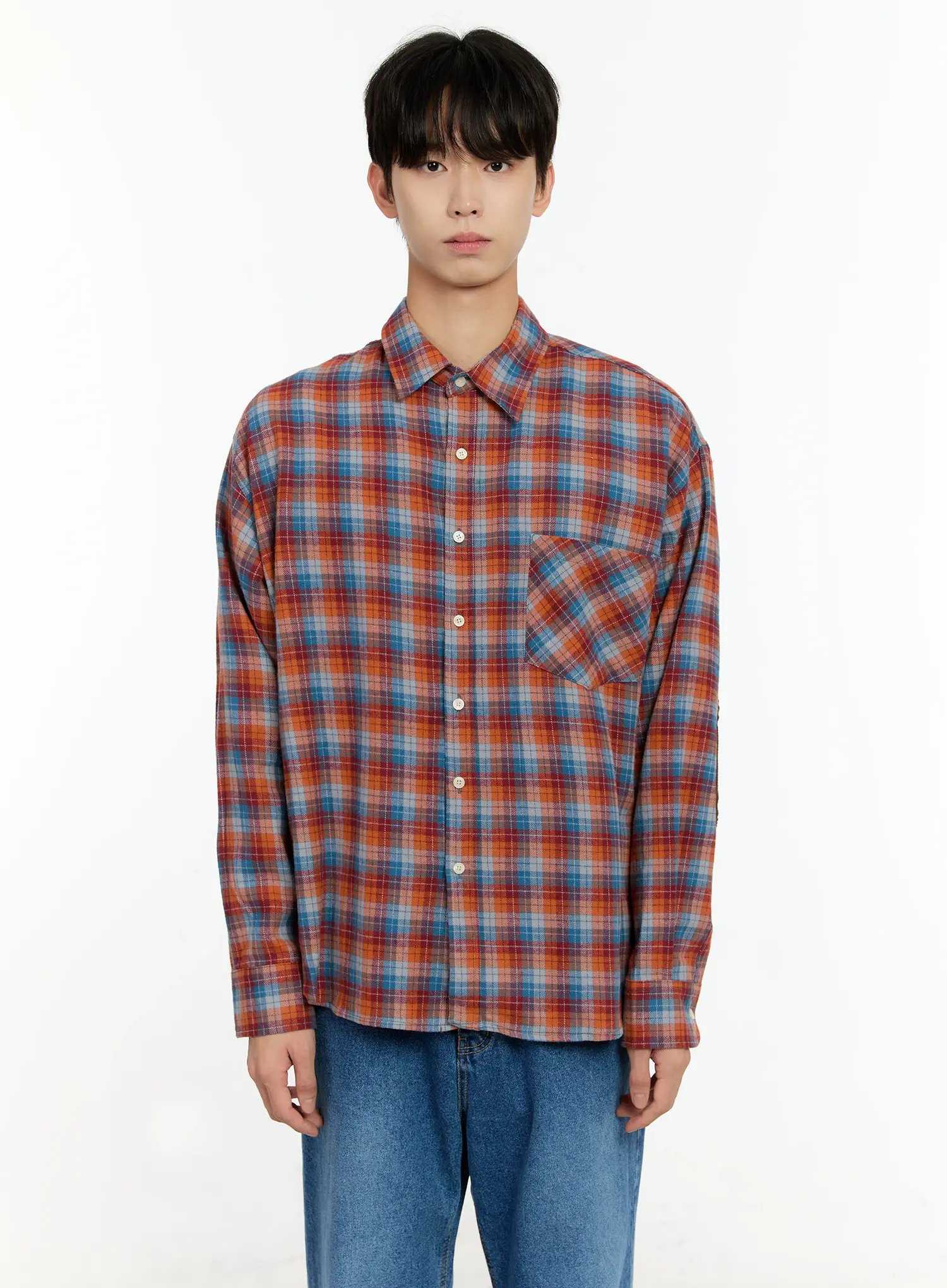 Men's Checkered Elbow Patch Shirt IN503 - Image 14