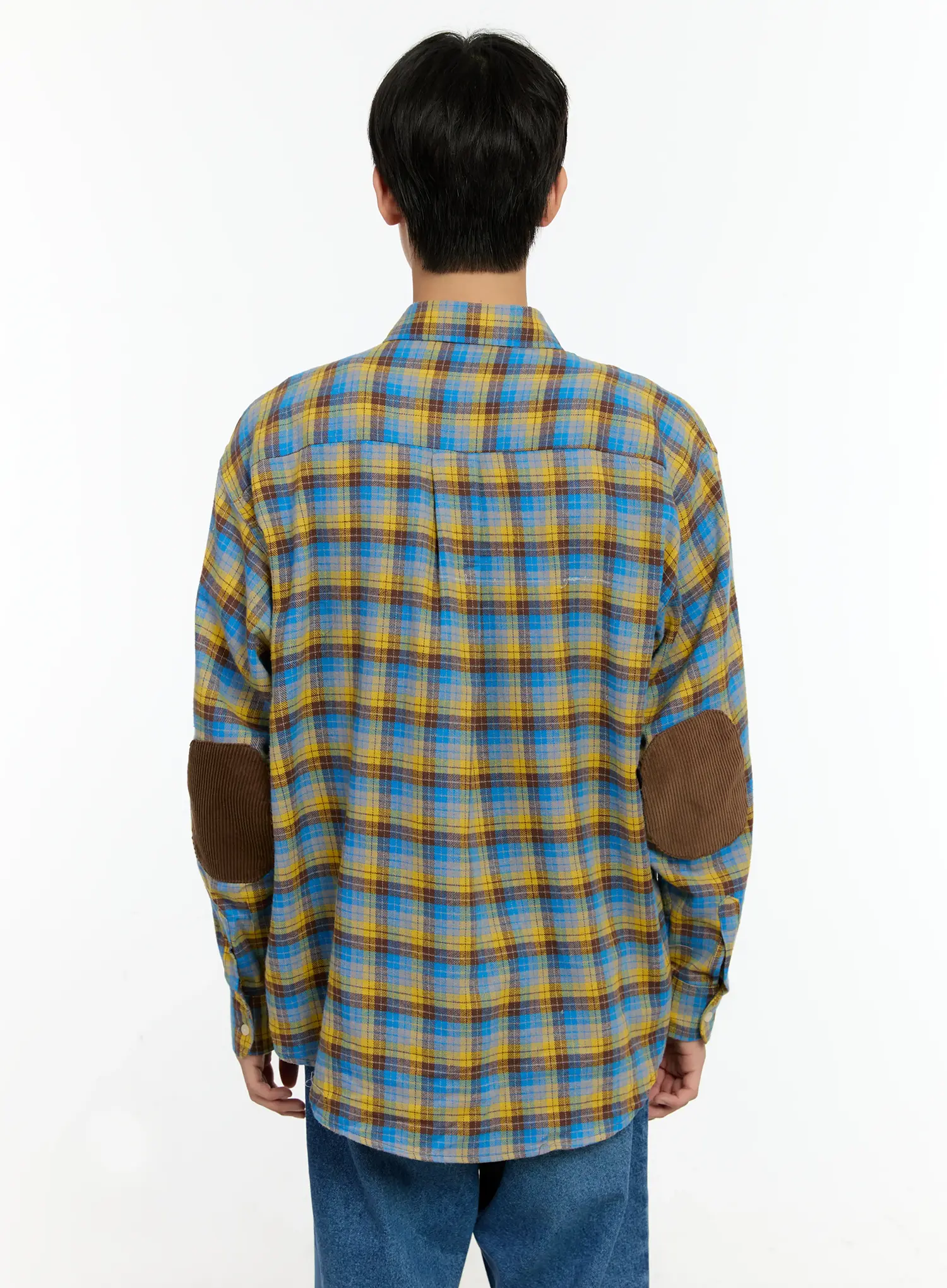 Men's Checkered Elbow Patch Shirt IN503 - Image 5