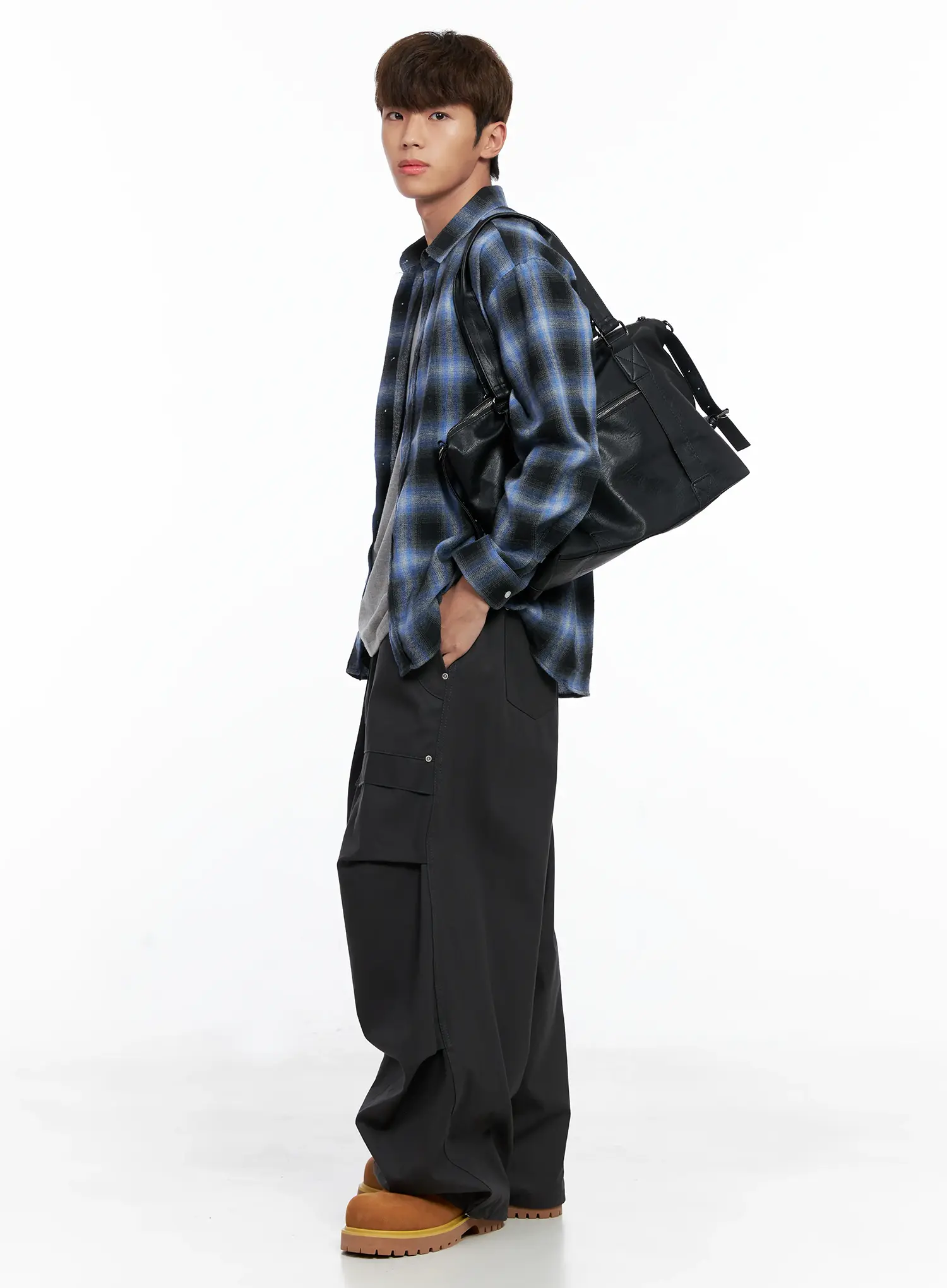 Men's Checkered Shirt IO506 - Image 8