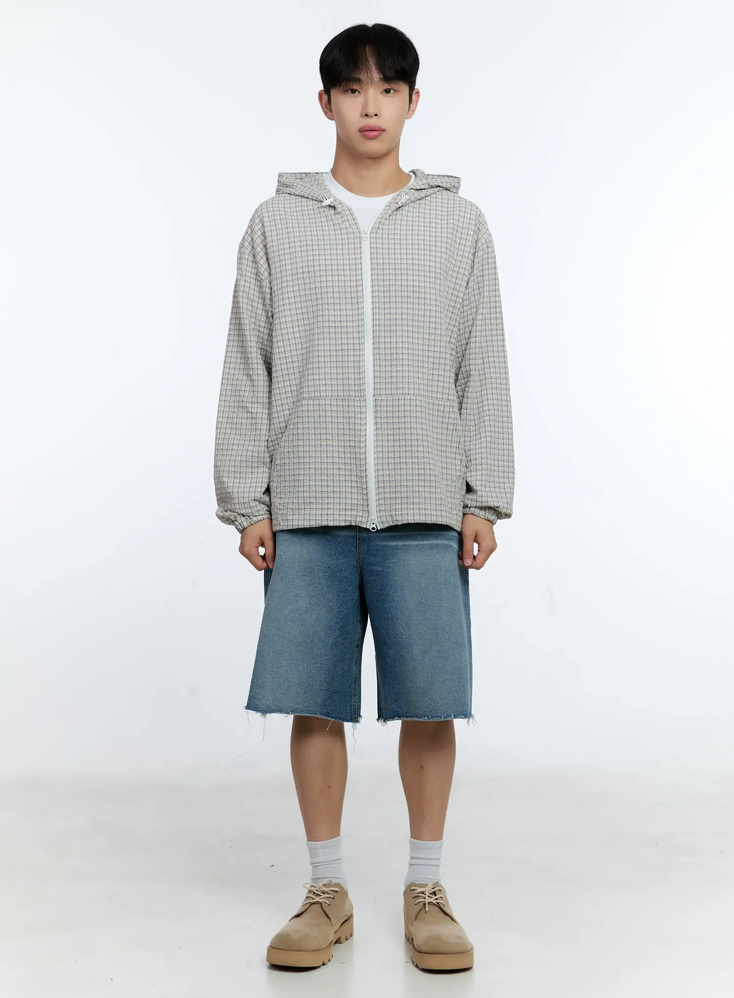 Men's Checkered Windbreaker Jacket IG515 - Image 3
