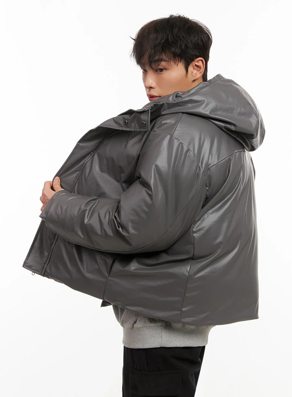 Men's Chic Hooded Puffer Jacket ID427 - Image 4
