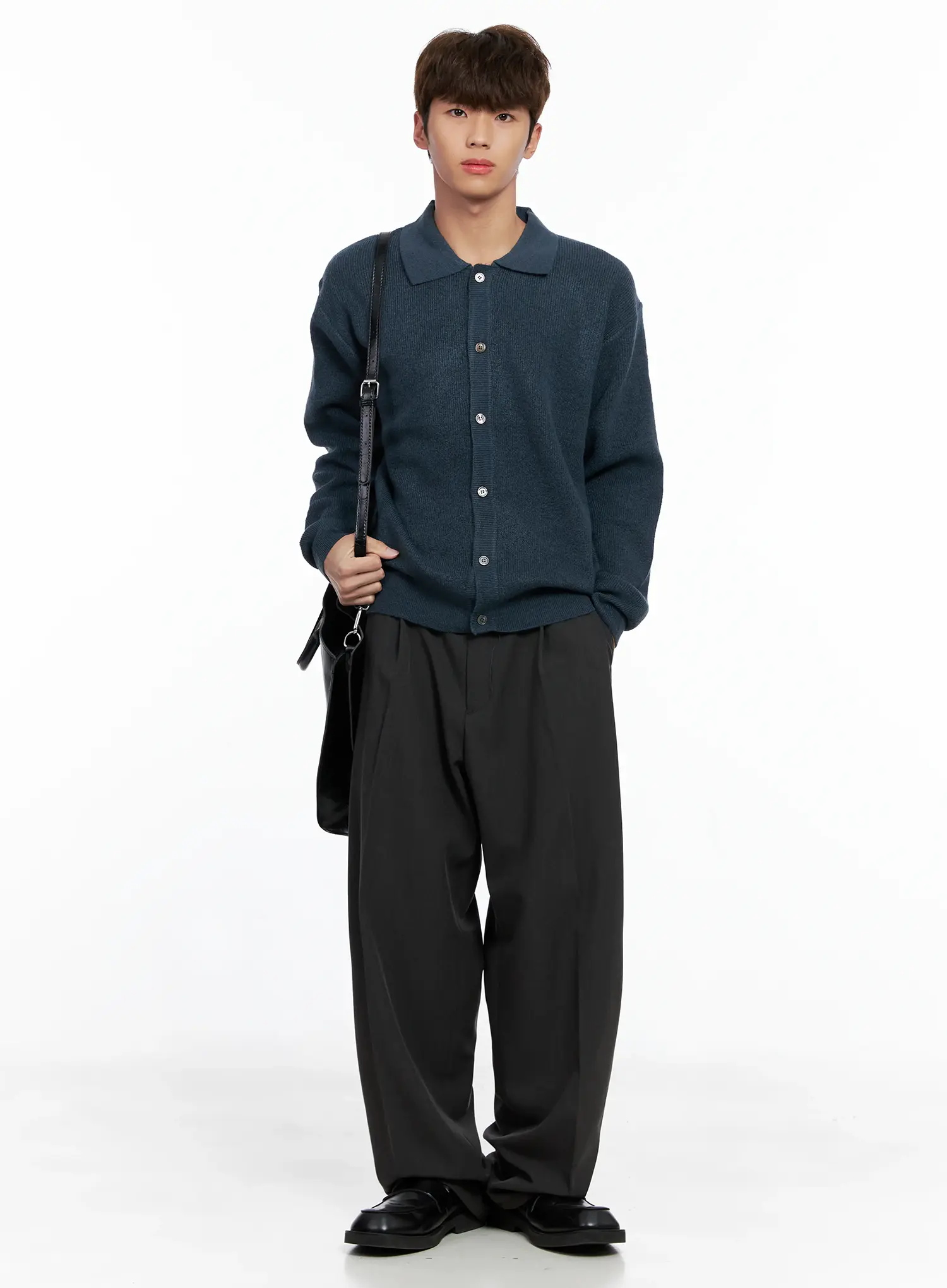 Men's Classic Belted Wide-Leg Pants IO506 - Image 14
