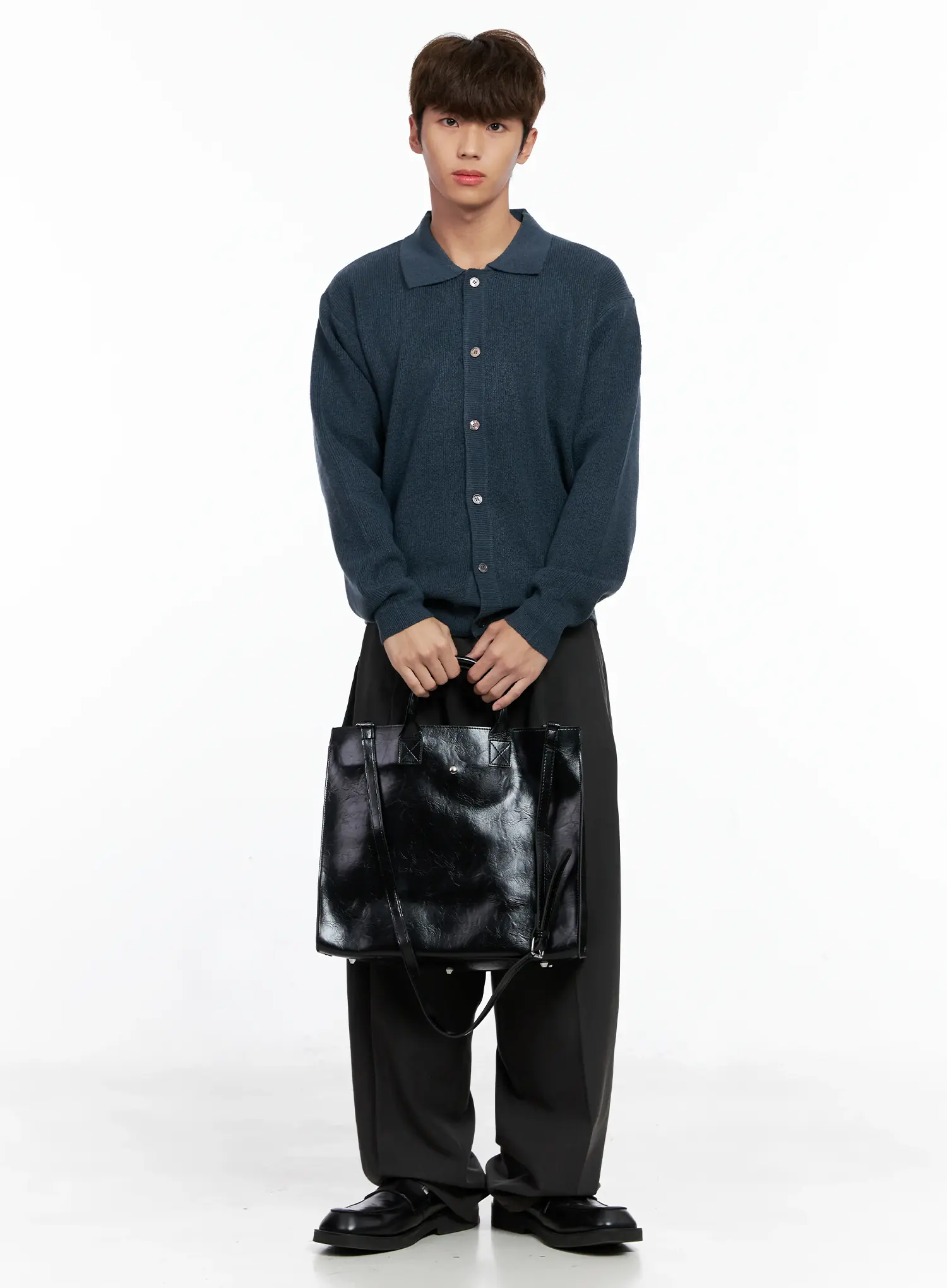 Men's Classic Belted Wide-Leg Pants IO506 - Image 16