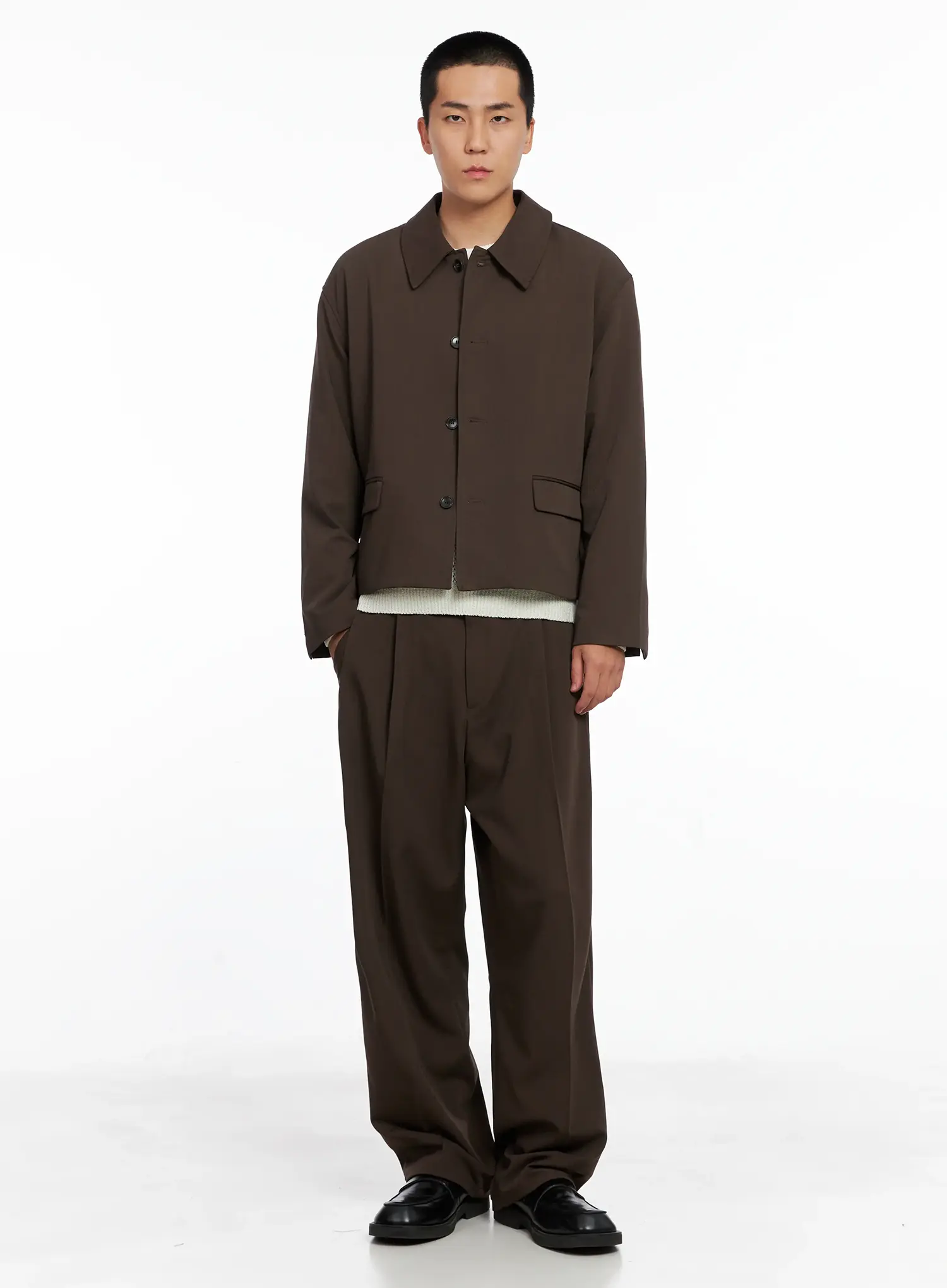 Men's Classic Belted Wide-Leg Pants IO506 - Image 18