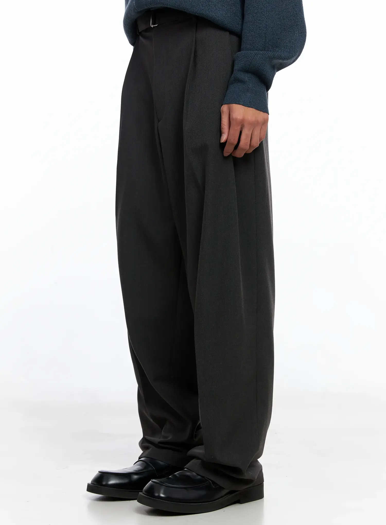 Men's Classic Belted Wide-Leg Pants IO506 - Image 5